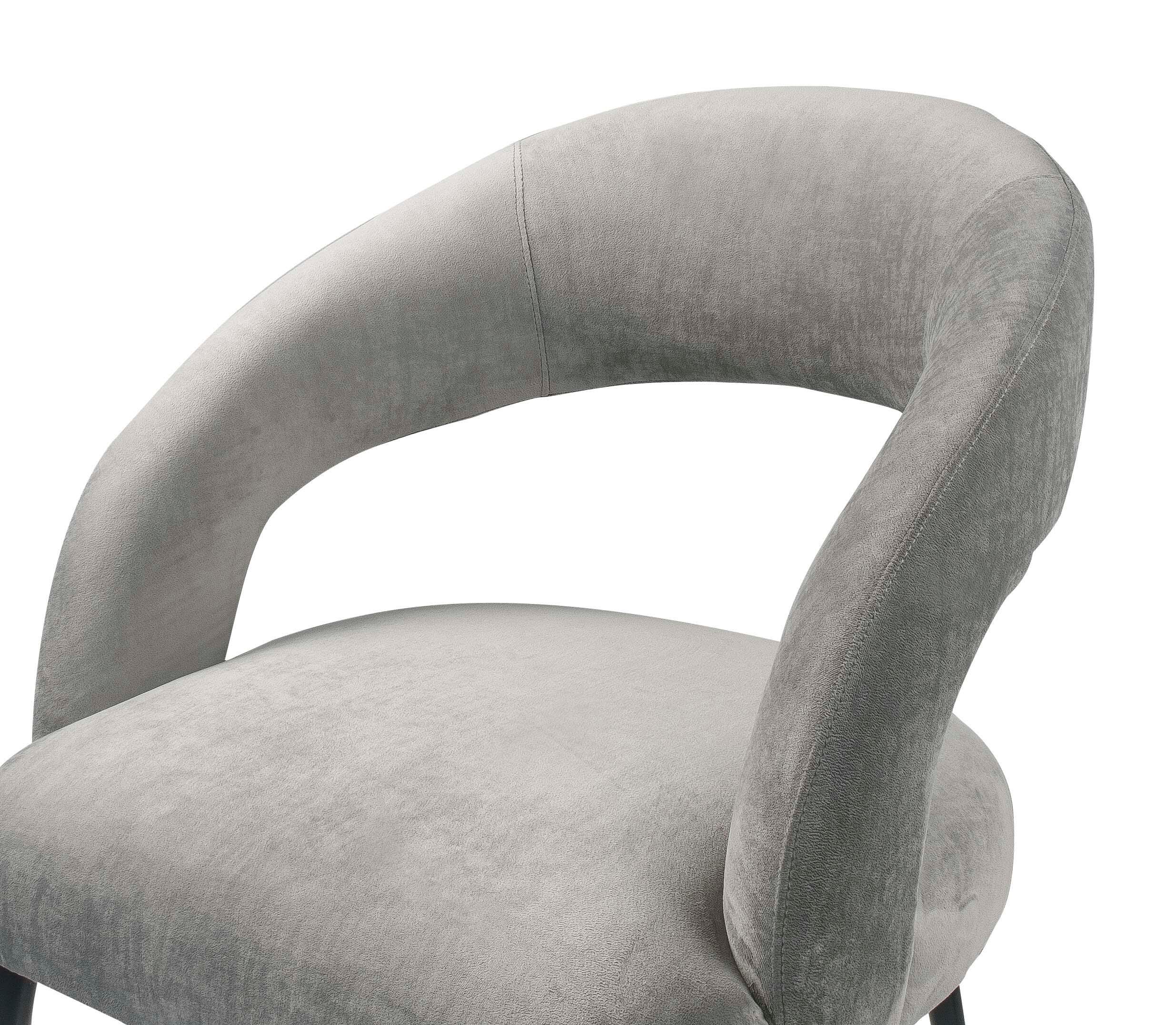 Rocco Rocco Slub Gray Dining Chair, Gray/Black, large