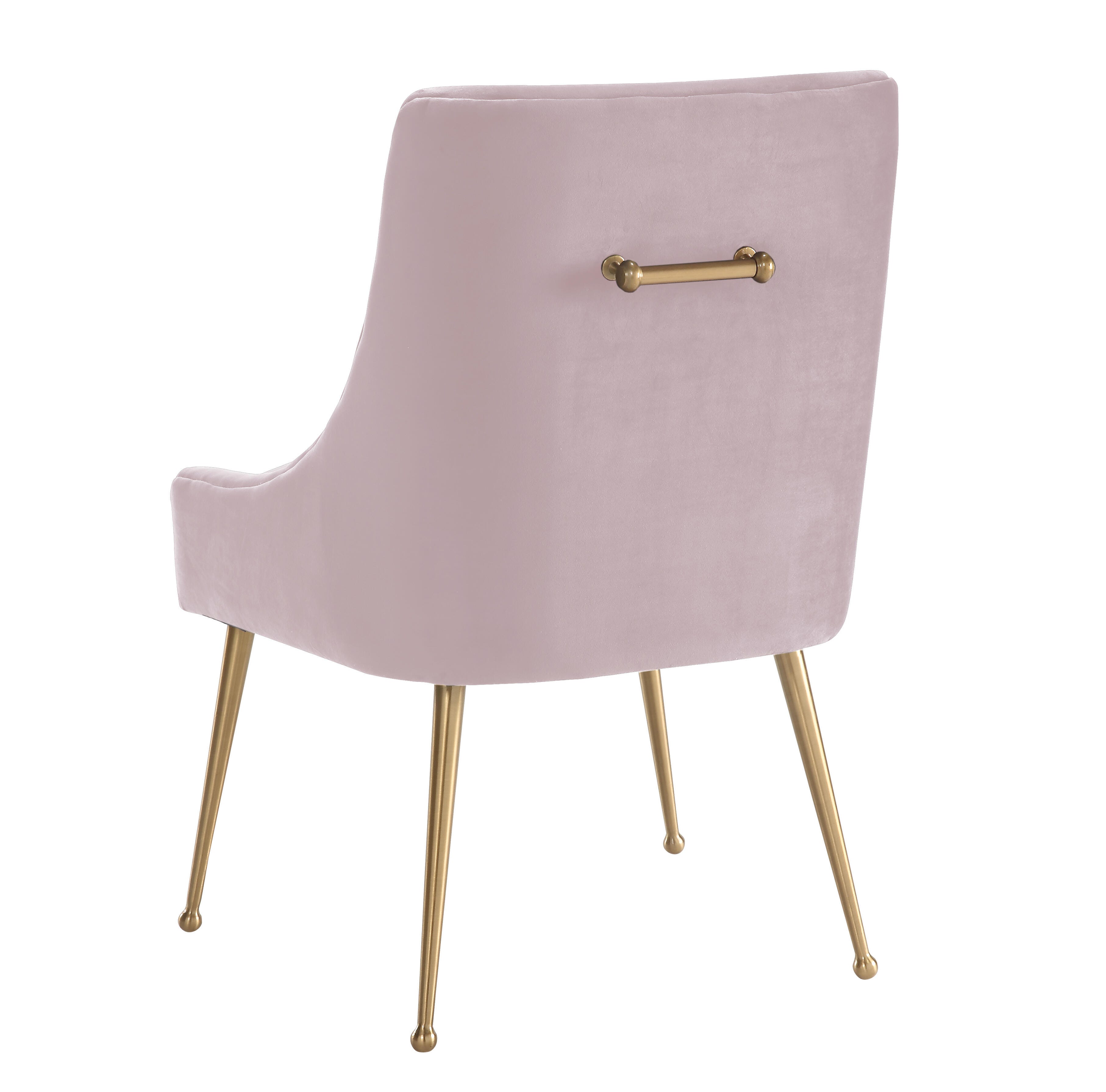 Beatrix Beatrix Blush Velvet Side Chair, Pink/Gold, large