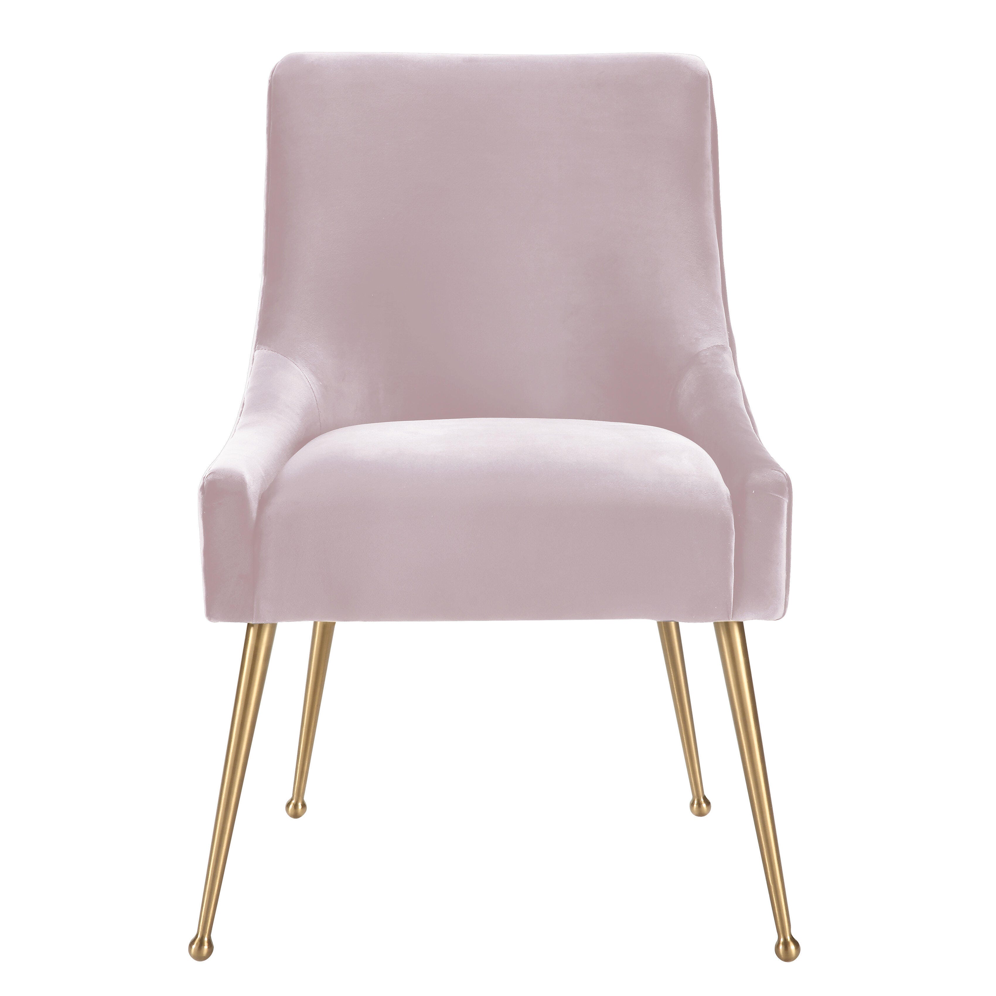 Beatrix Beatrix Blush Velvet Side Chair, Pink/Gold, large