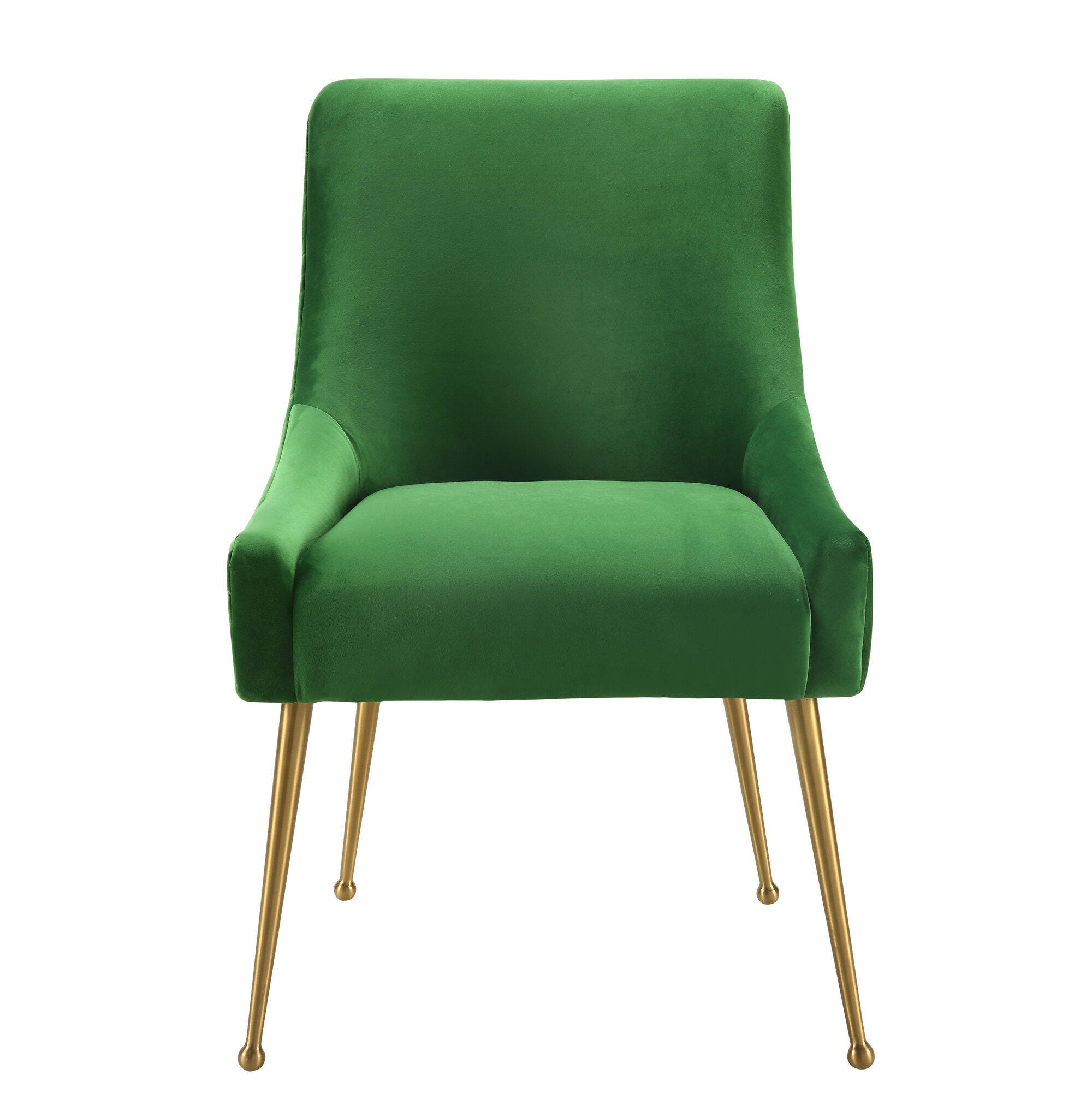 Beatrix Beatrix Green Velvet Side Chair, Green/Gold, large