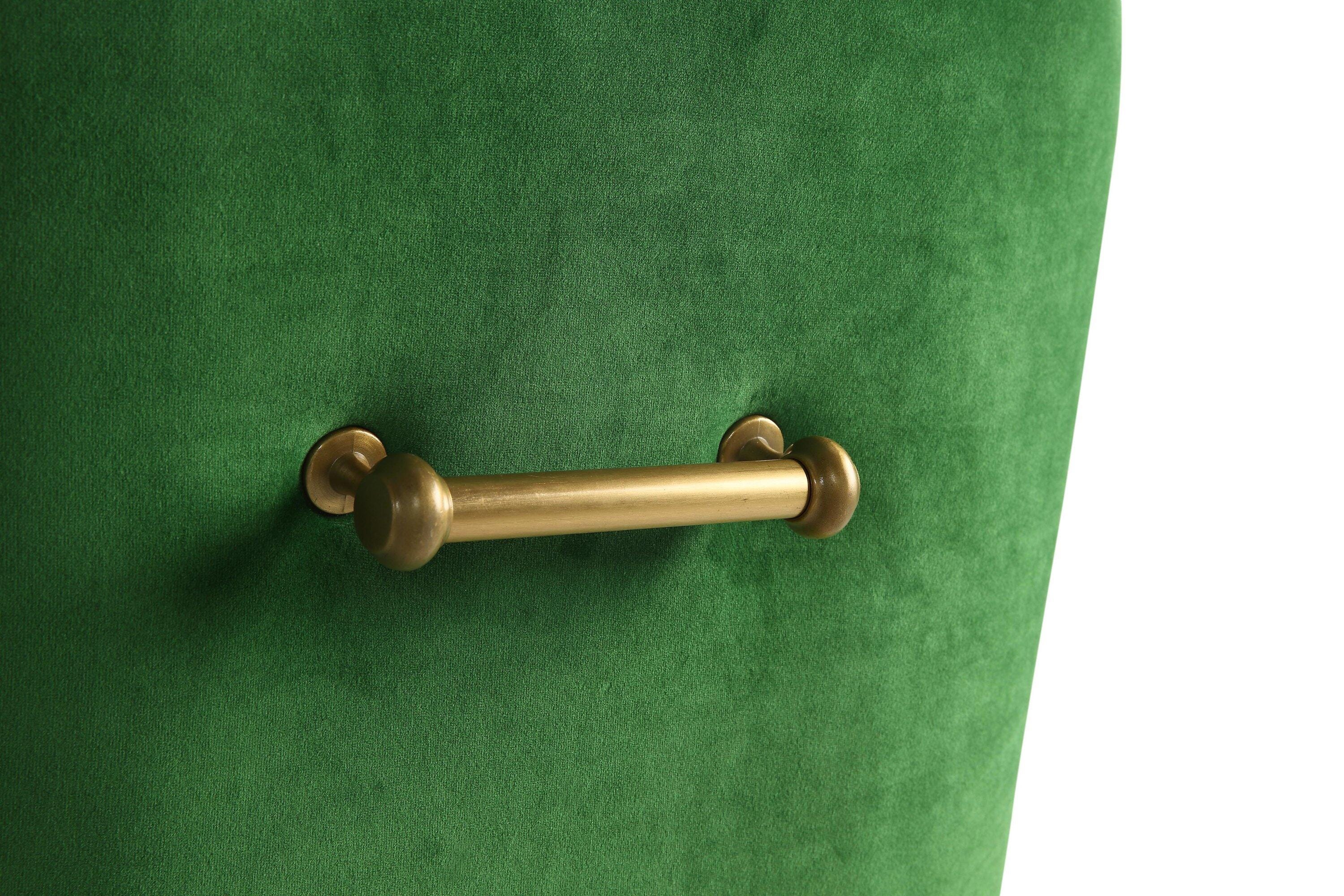 Beatrix Beatrix Green Velvet Side Chair, Green/Gold, large