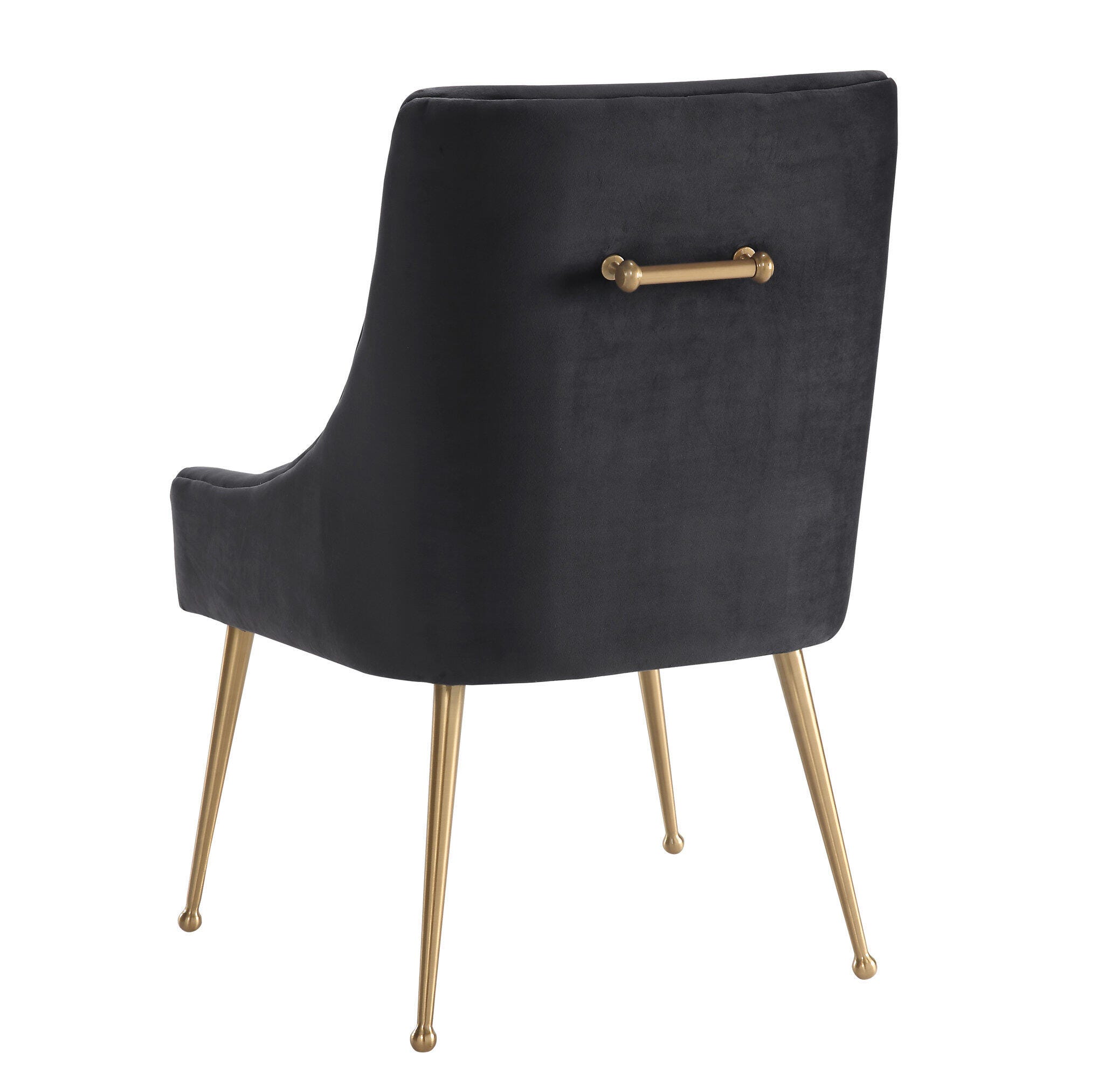 Beatrix Beatrix Gray Velvet Side Chair, Gray/Gold, large
