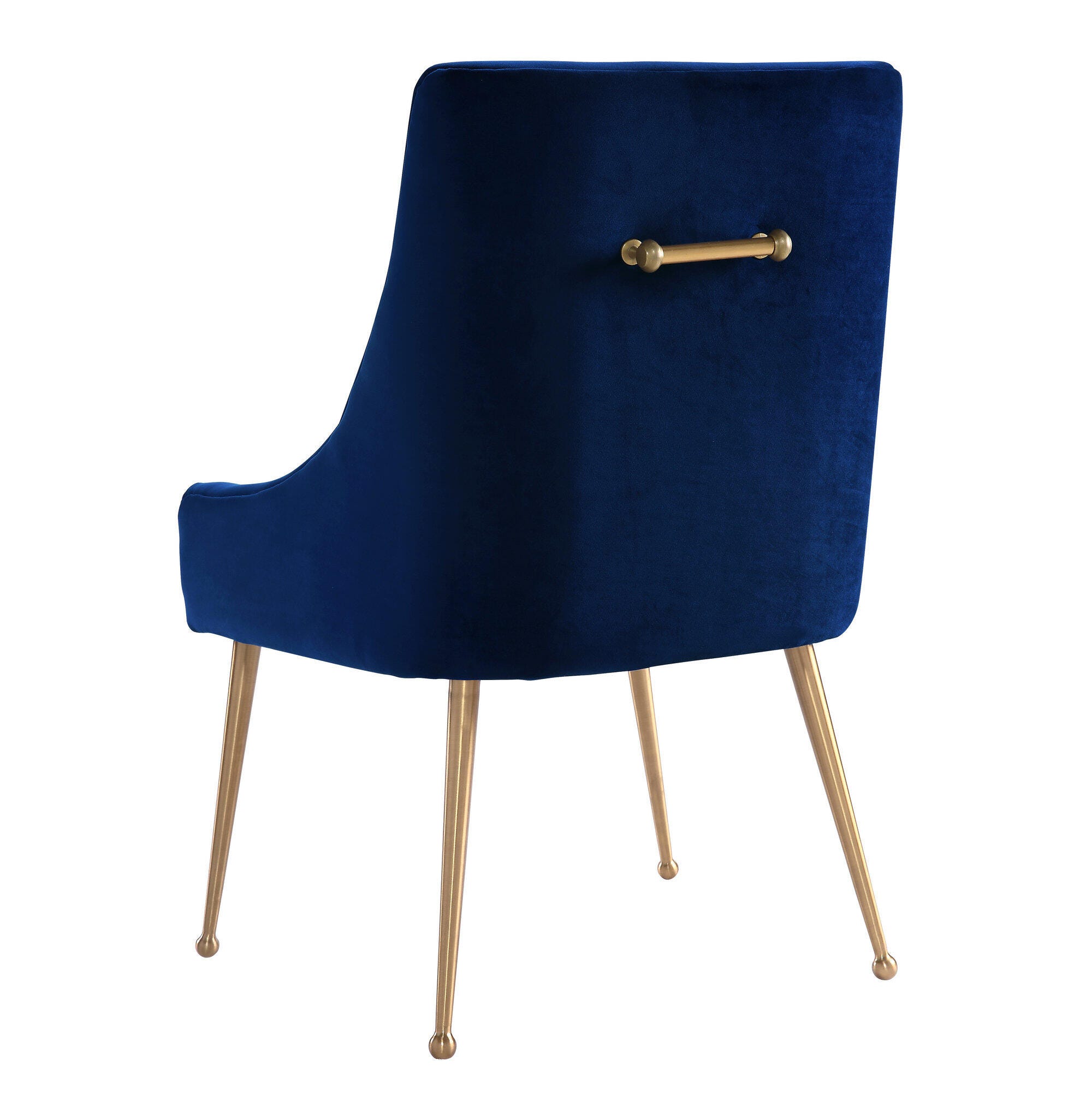 Beatrix Beatrix Navy Velvet Side Chair, Blue/Gold, large