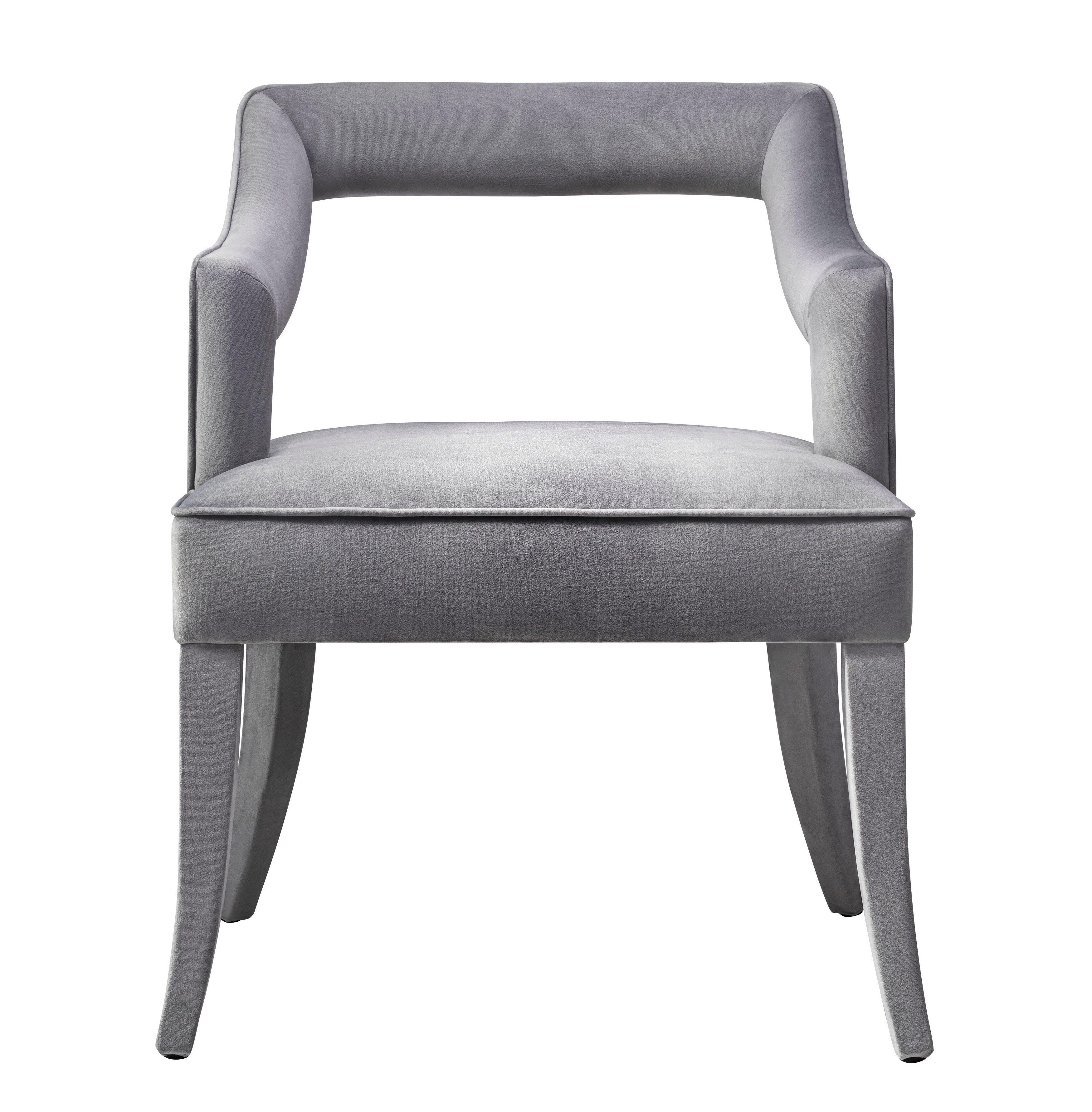 TOV Furniture Tiffany Tiffany Gray Velvet Chair, Gray, large