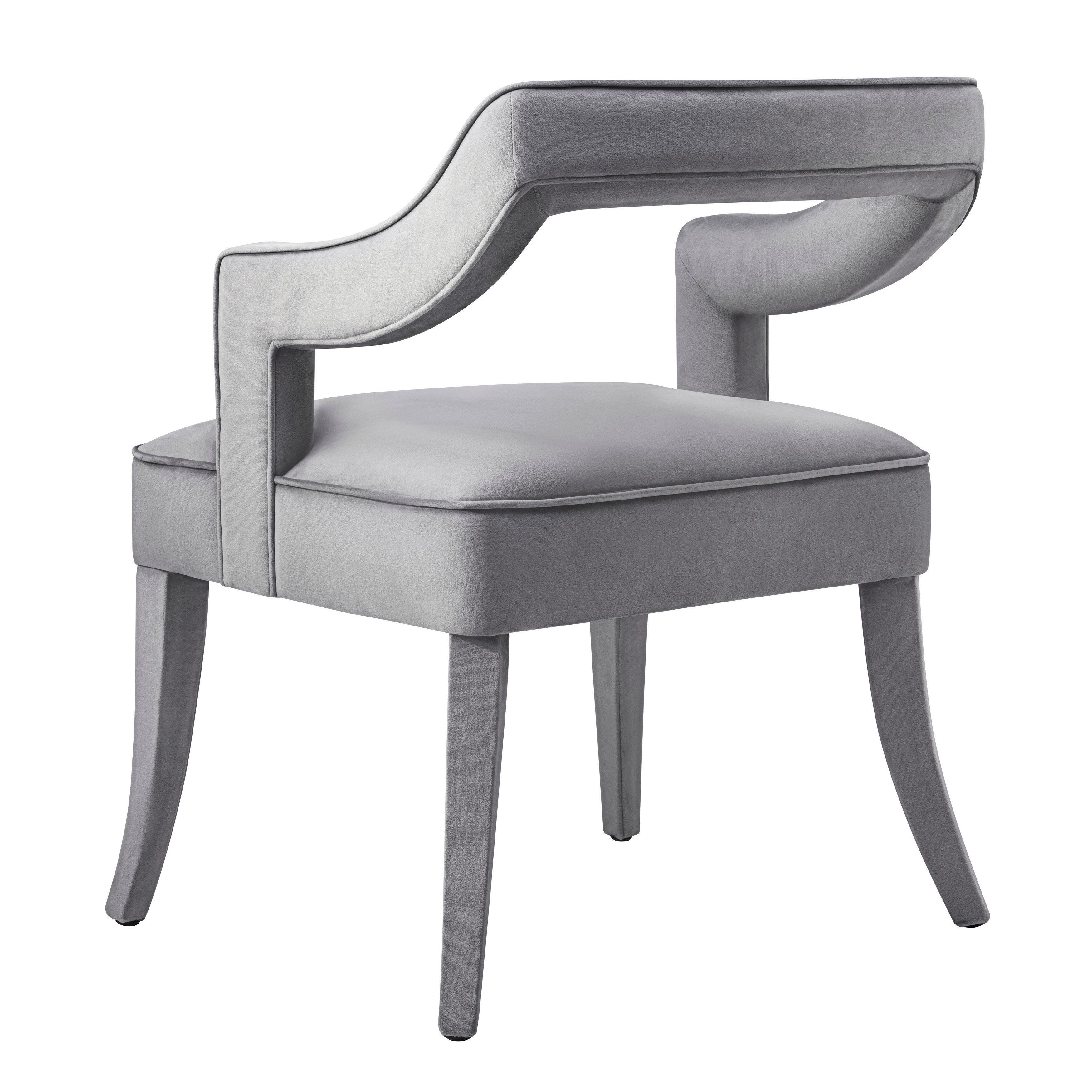 TOV Furniture Tiffany Tiffany Gray Velvet Chair, Gray, large