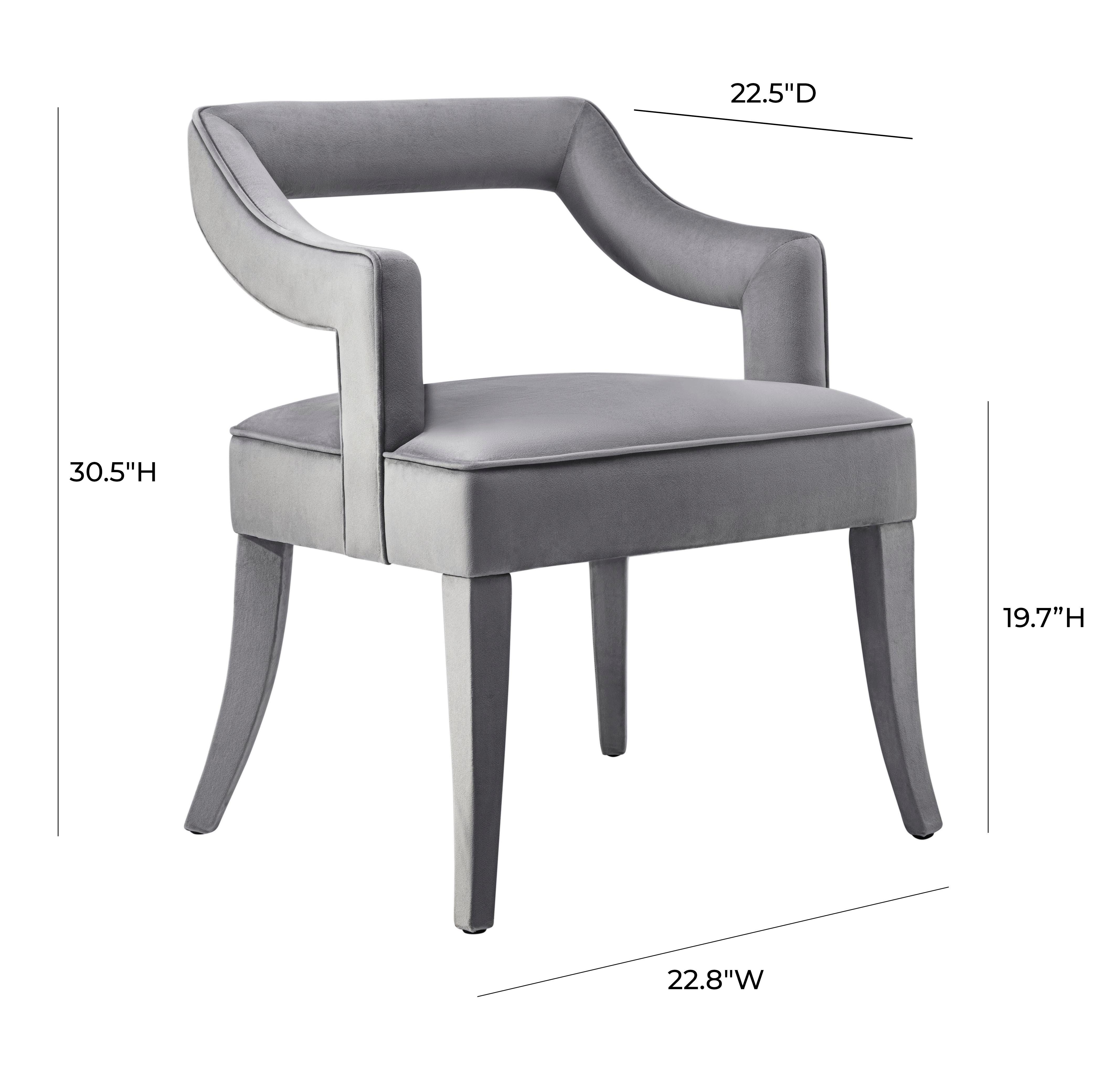 TOV Furniture Tiffany Tiffany Gray Velvet Chair, Gray, large