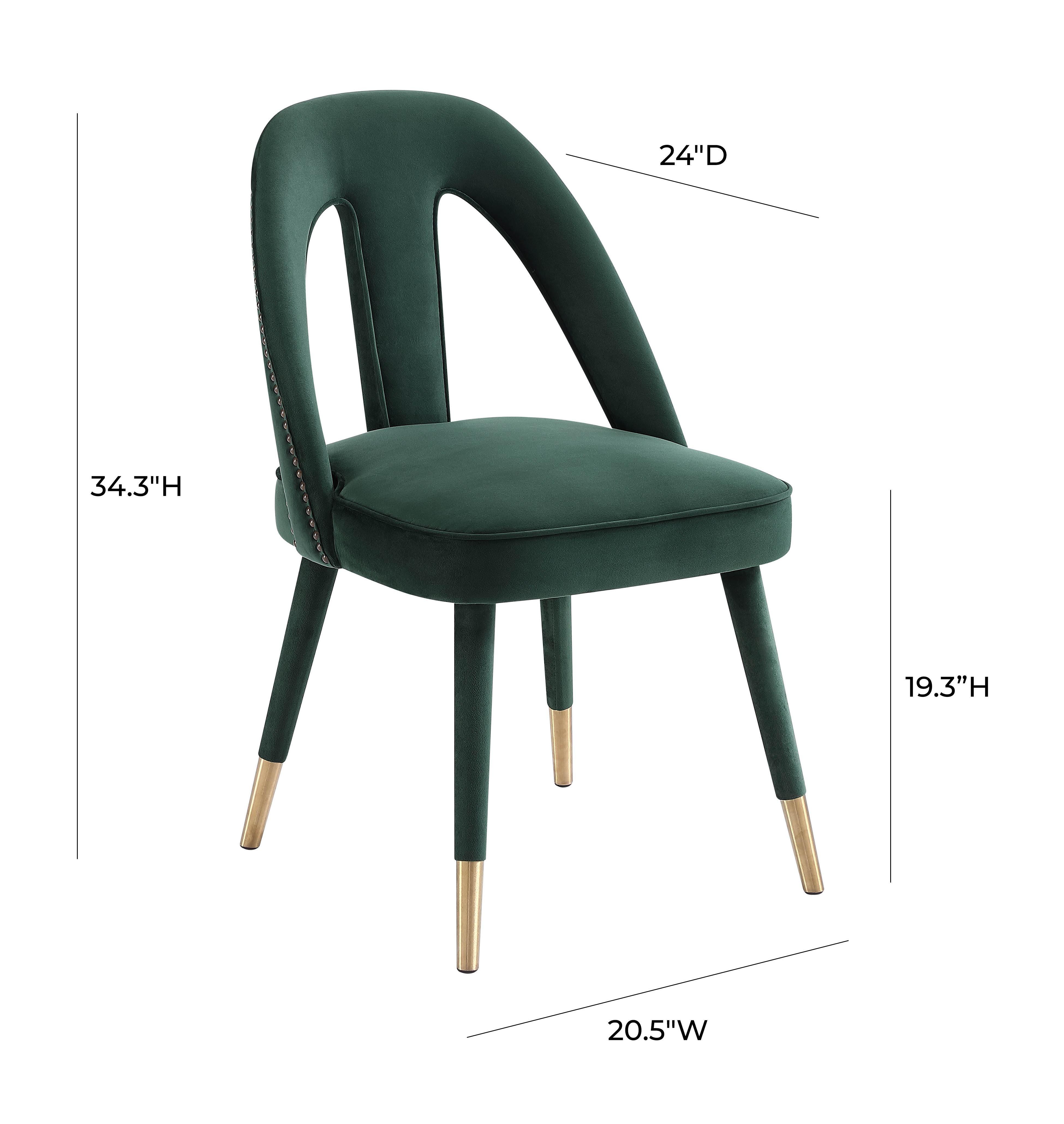 Petra Petra Forest Green Velvet Side Chair, , large