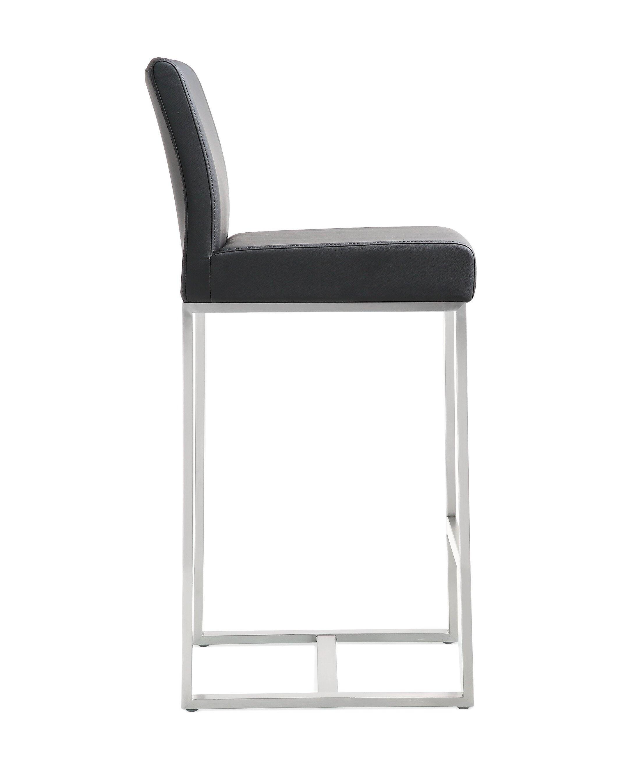 Denmark Denmark Black Stainless Steel Counter Stool (Set of 2), Black, large
