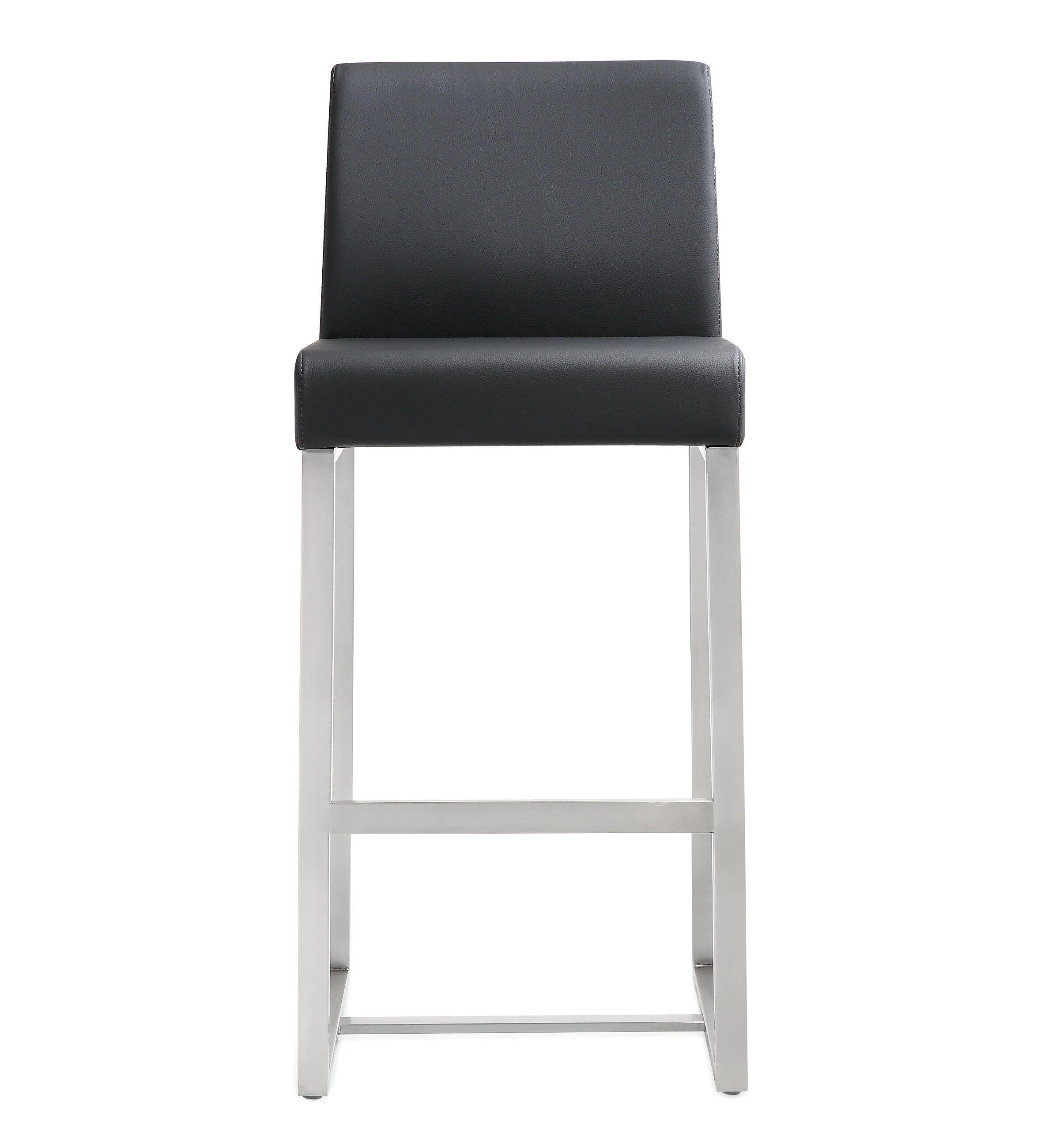Denmark Denmark Black Stainless Steel Counter Stool (Set of 2), Black, large