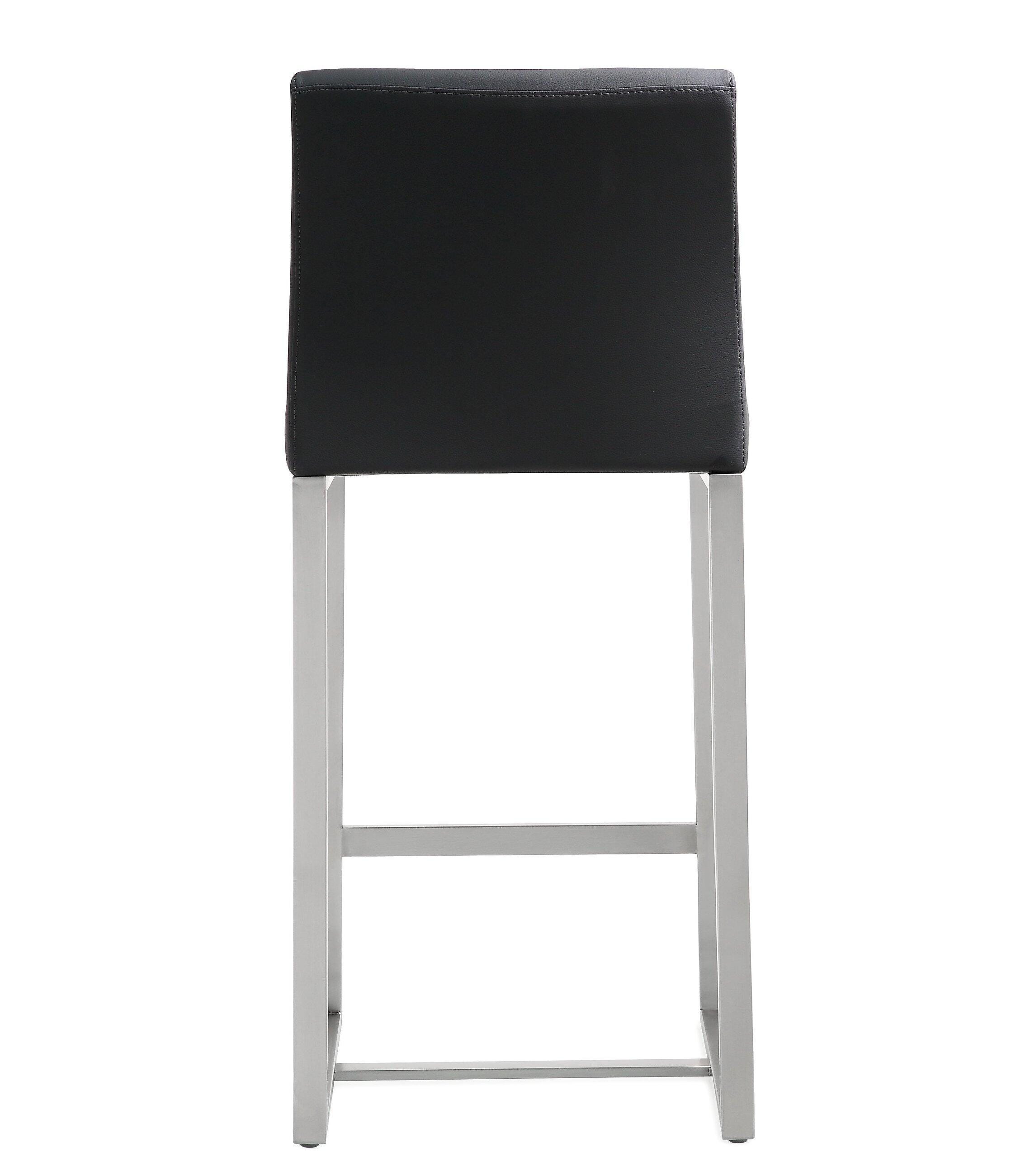 Denmark Denmark Black Stainless Steel Counter Stool (Set of 2), Black, large