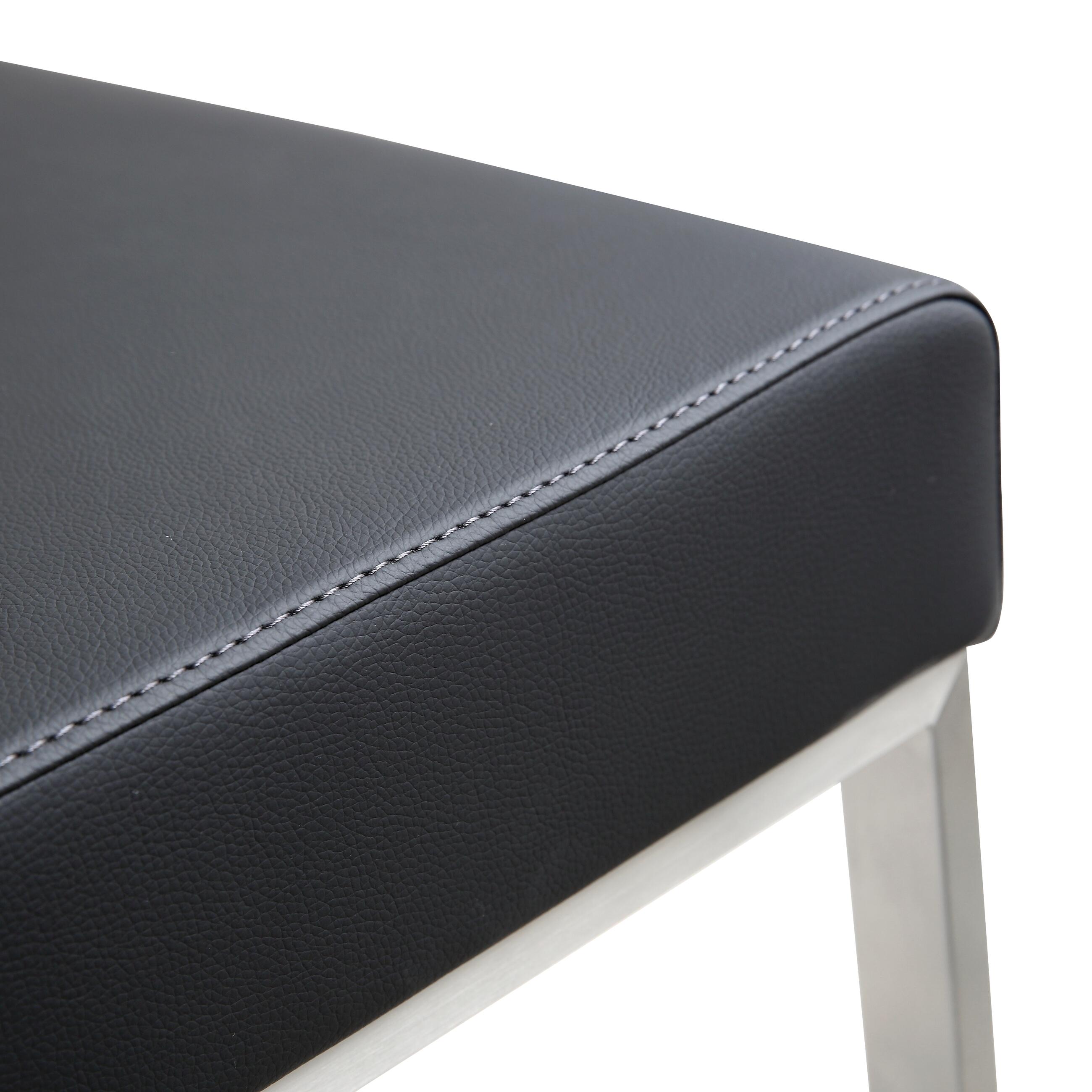 Denmark Denmark Black Stainless Steel Counter Stool (Set of 2), Black, large