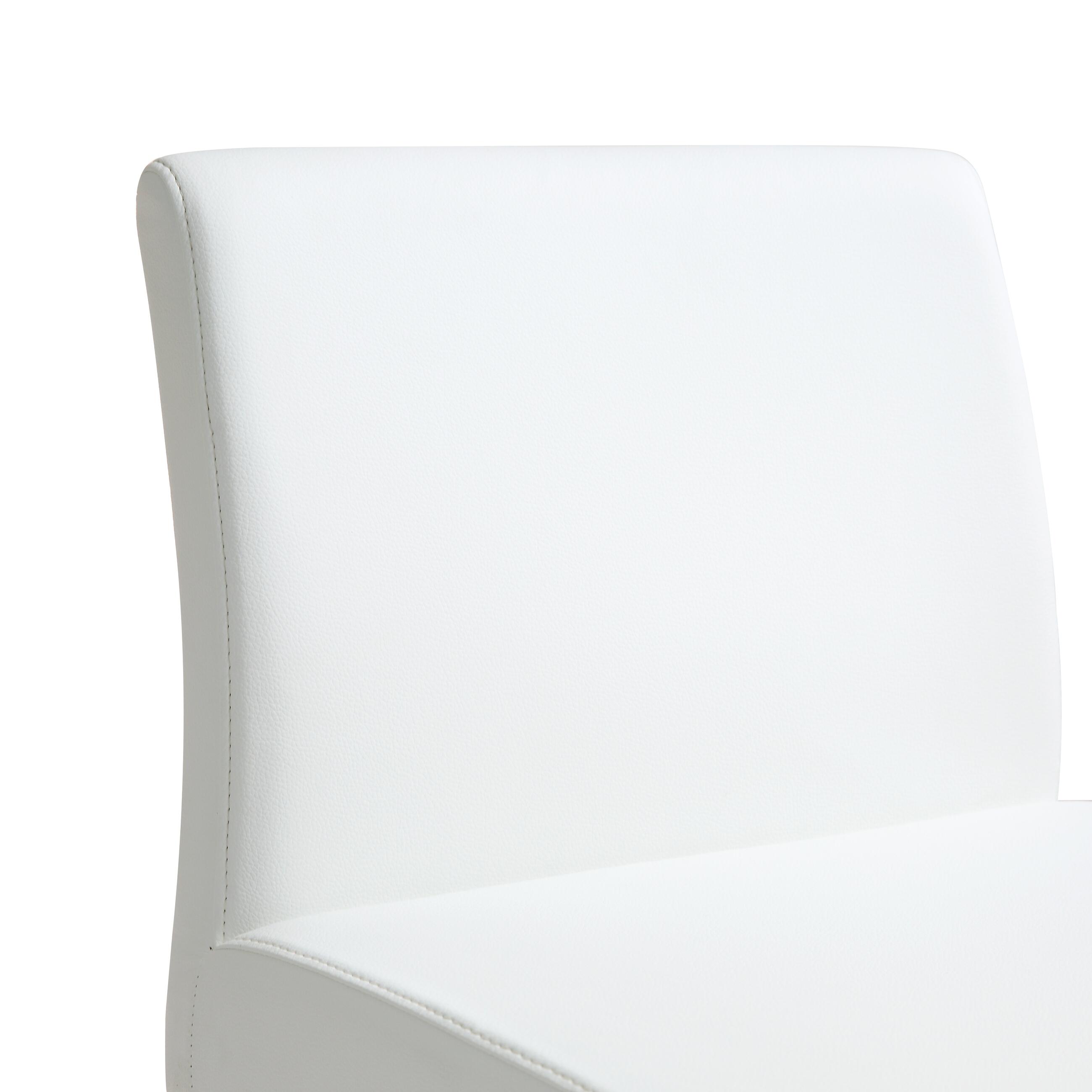 TOV Furniture Denmark Denmark White Stainless Steel Counter Stool (Set of 2), White, large