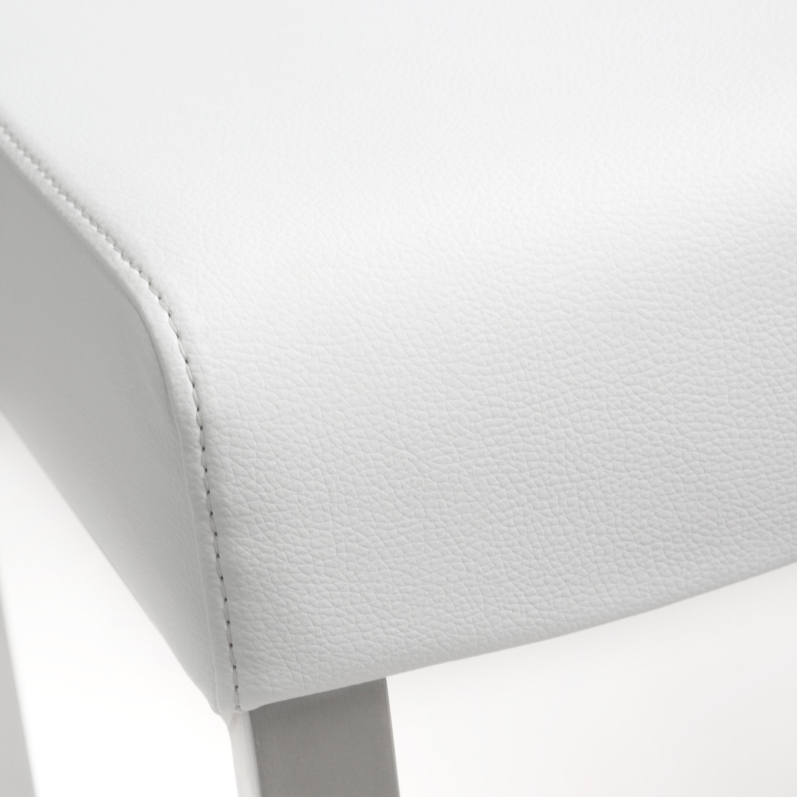 TOV Furniture Denmark Denmark White Stainless Steel Counter Stool (Set of 2), White, large