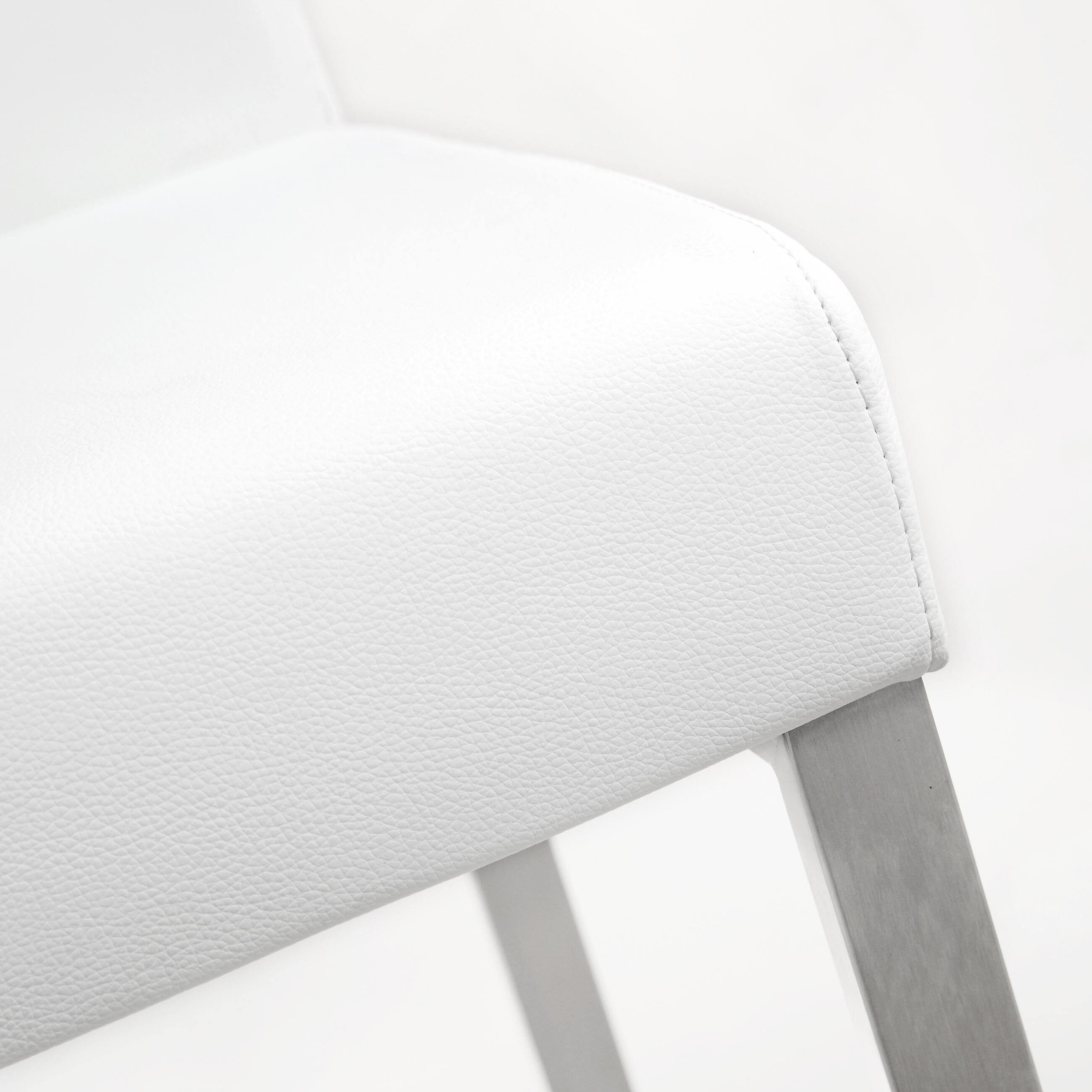 TOV Furniture Denmark Denmark White Stainless Steel Counter Stool (Set of 2), White, large