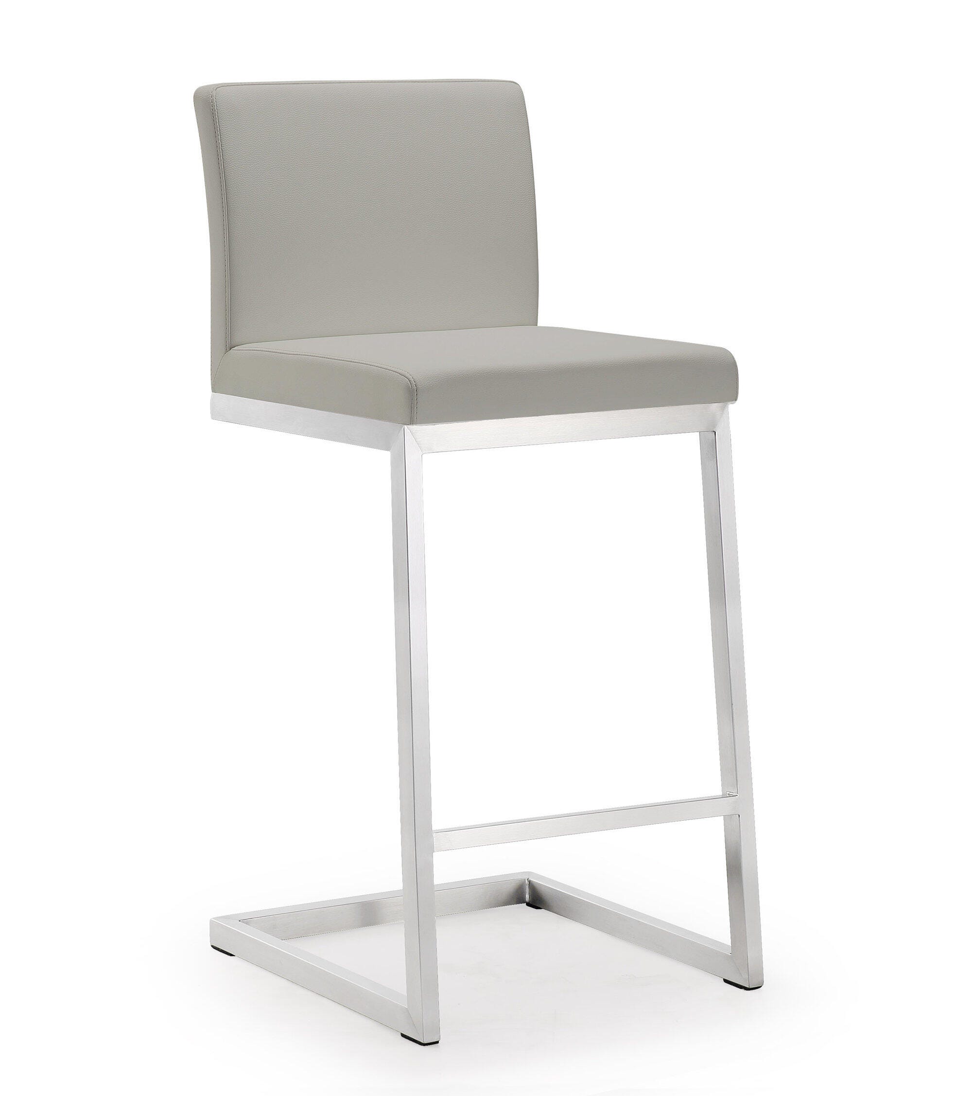 Parma Parma Light Grey Stainless Steel Counter Stool (Set of 2), Light Gray/Silver, large
