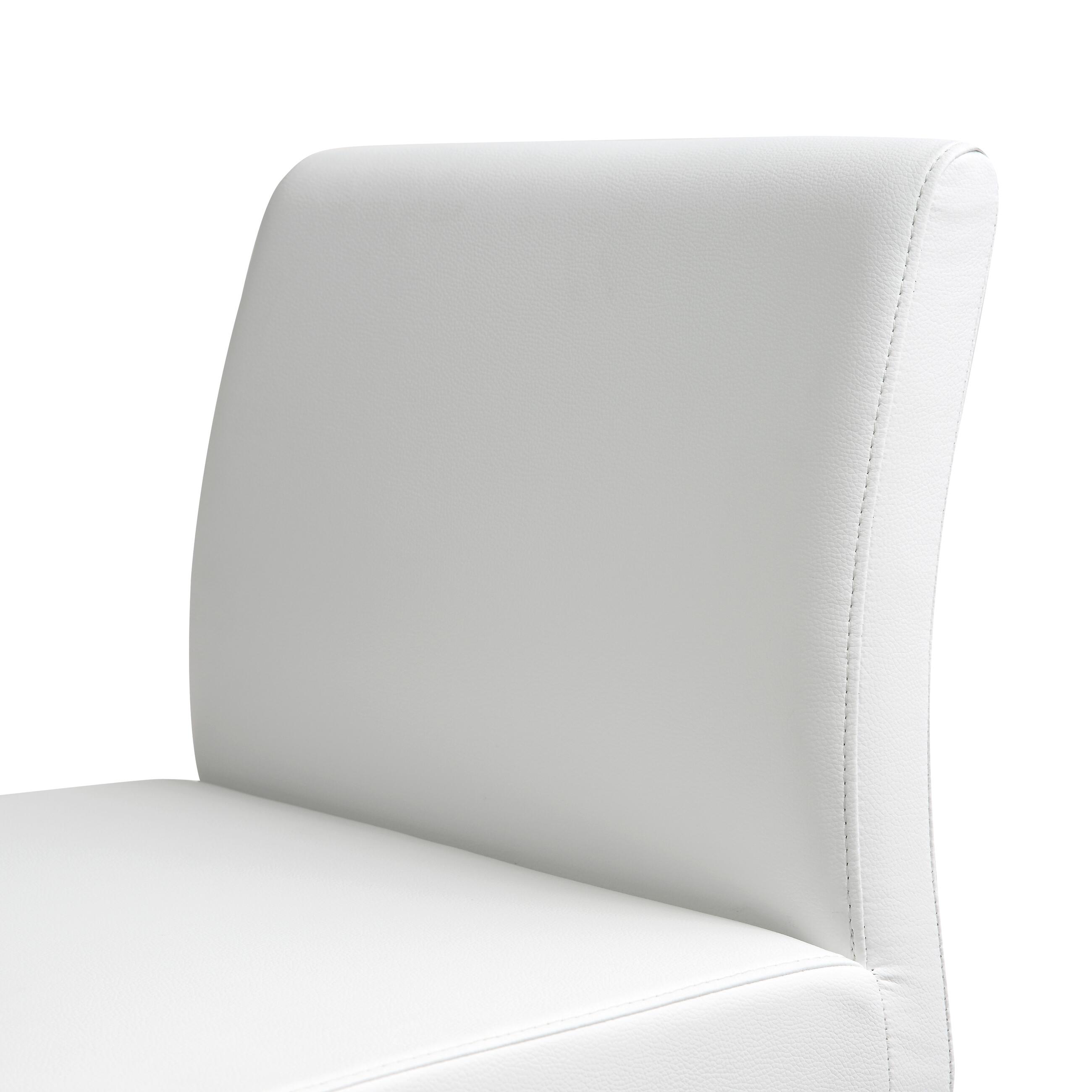 TOV Furniture Denmark Denmark White Stainless Steel Barstool (Set of 2), White, large