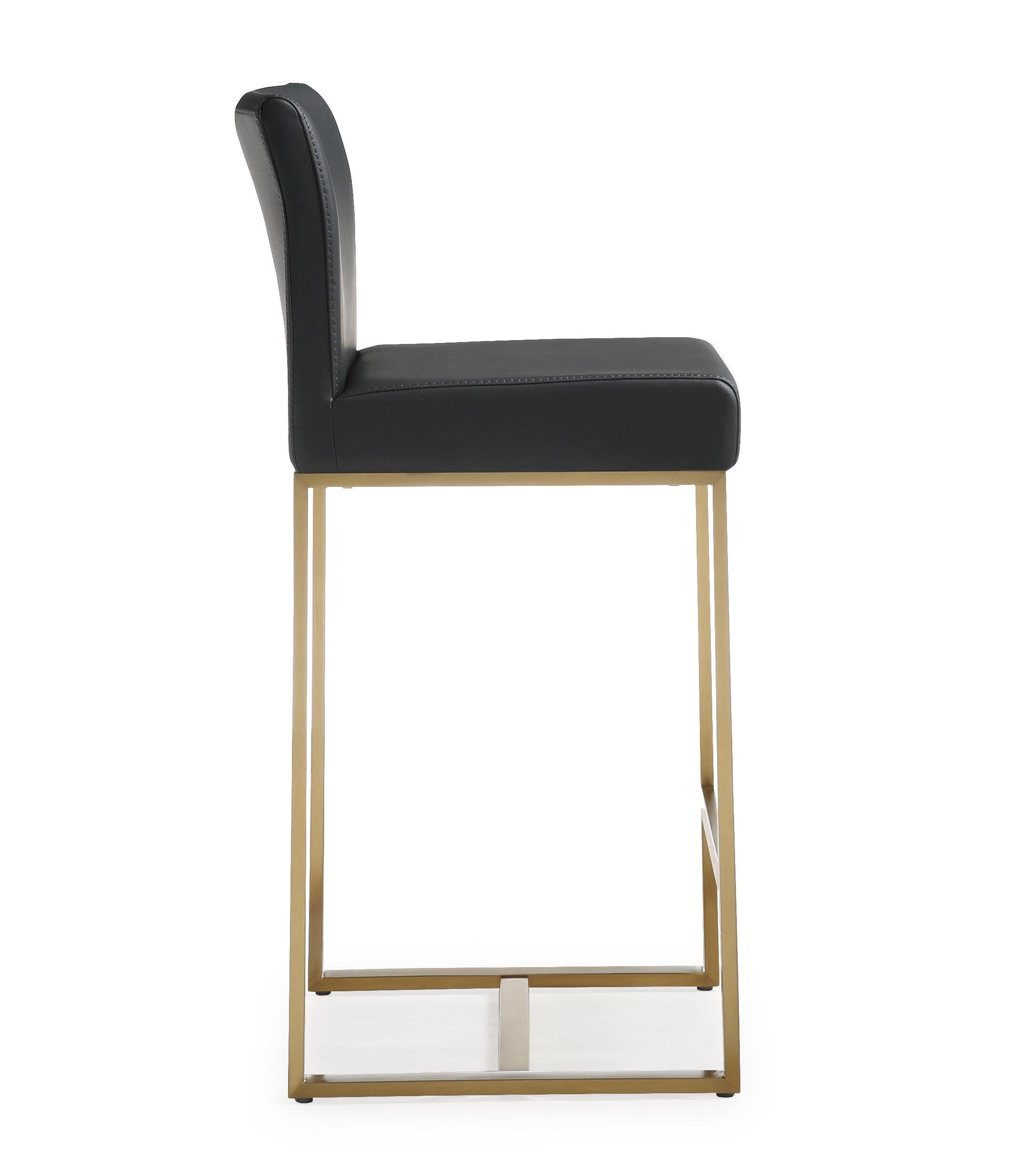Denmark Denmark Black Gold Steel Counter Stool (Set of 2), Black, large