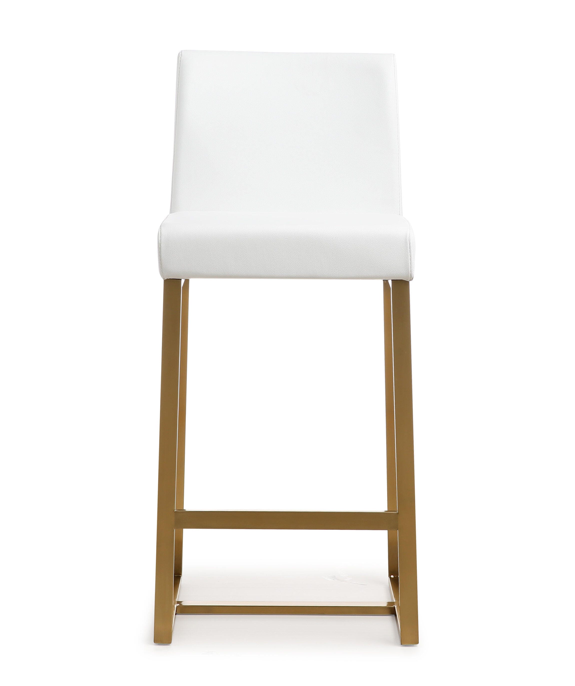 Denmark Denmark White Gold Steel Counter Stool (Set of 2), White, large