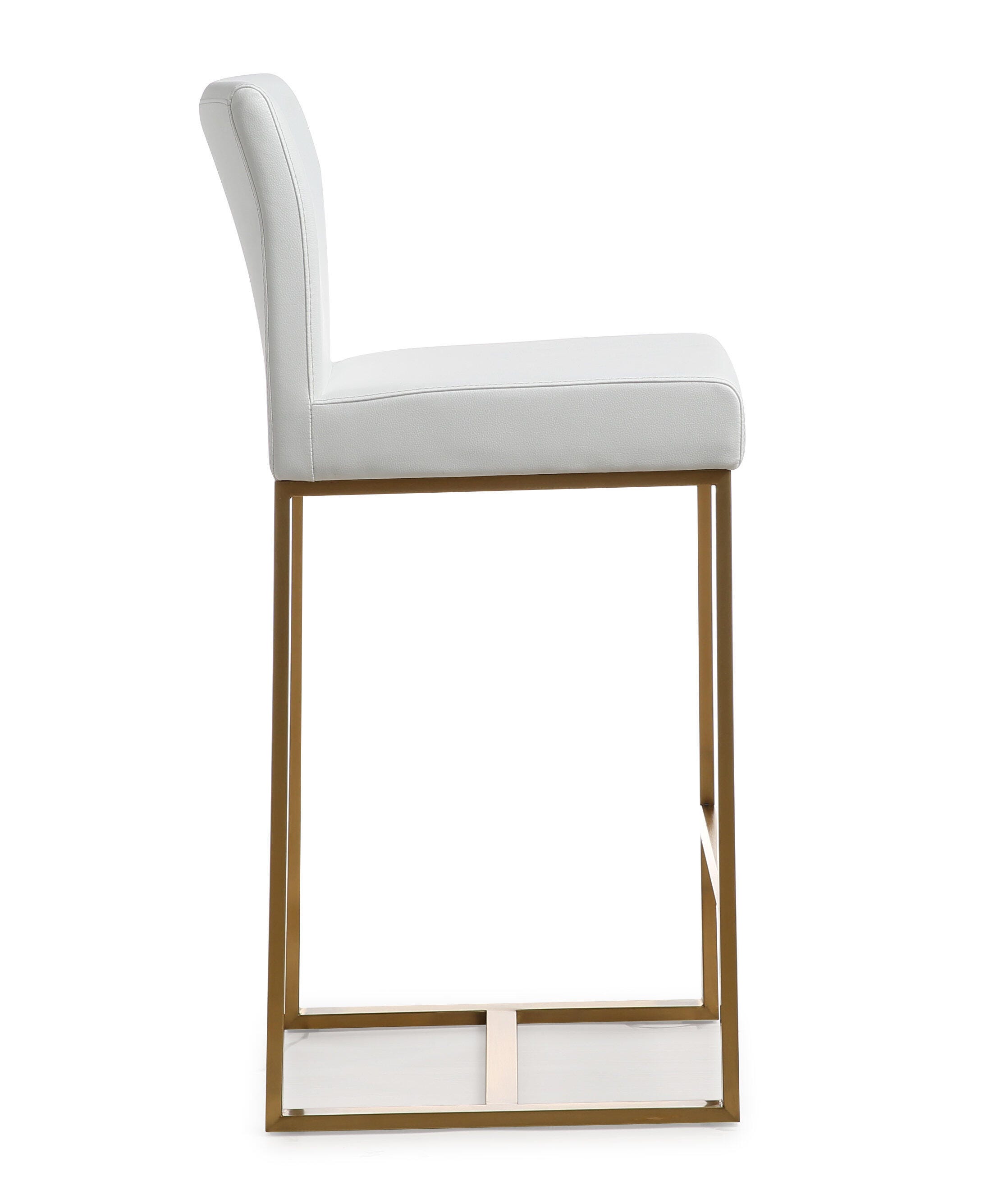 Denmark Denmark White Gold Steel Counter Stool (Set of 2), White, large