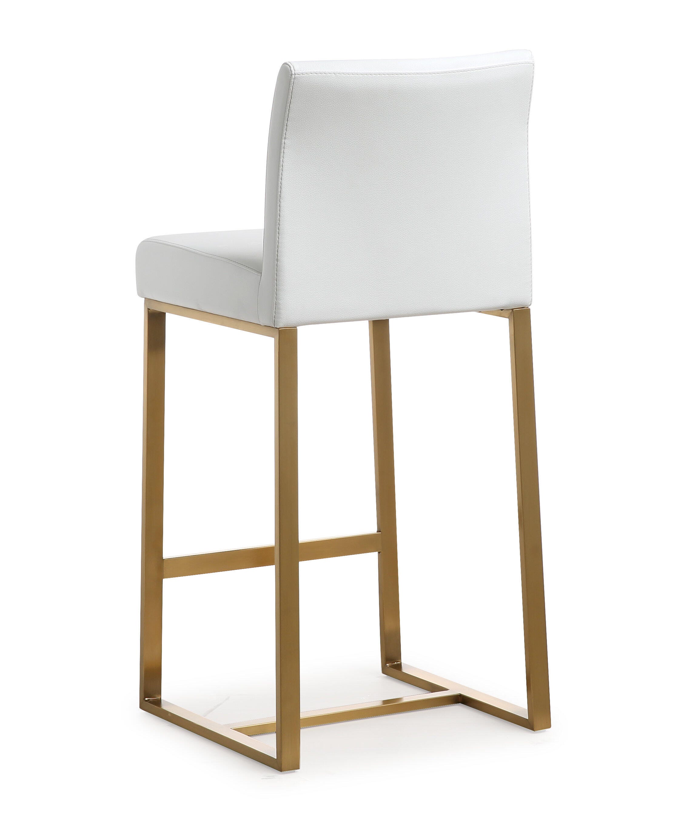 Denmark Denmark White Gold Steel Counter Stool (Set of 2), White, large