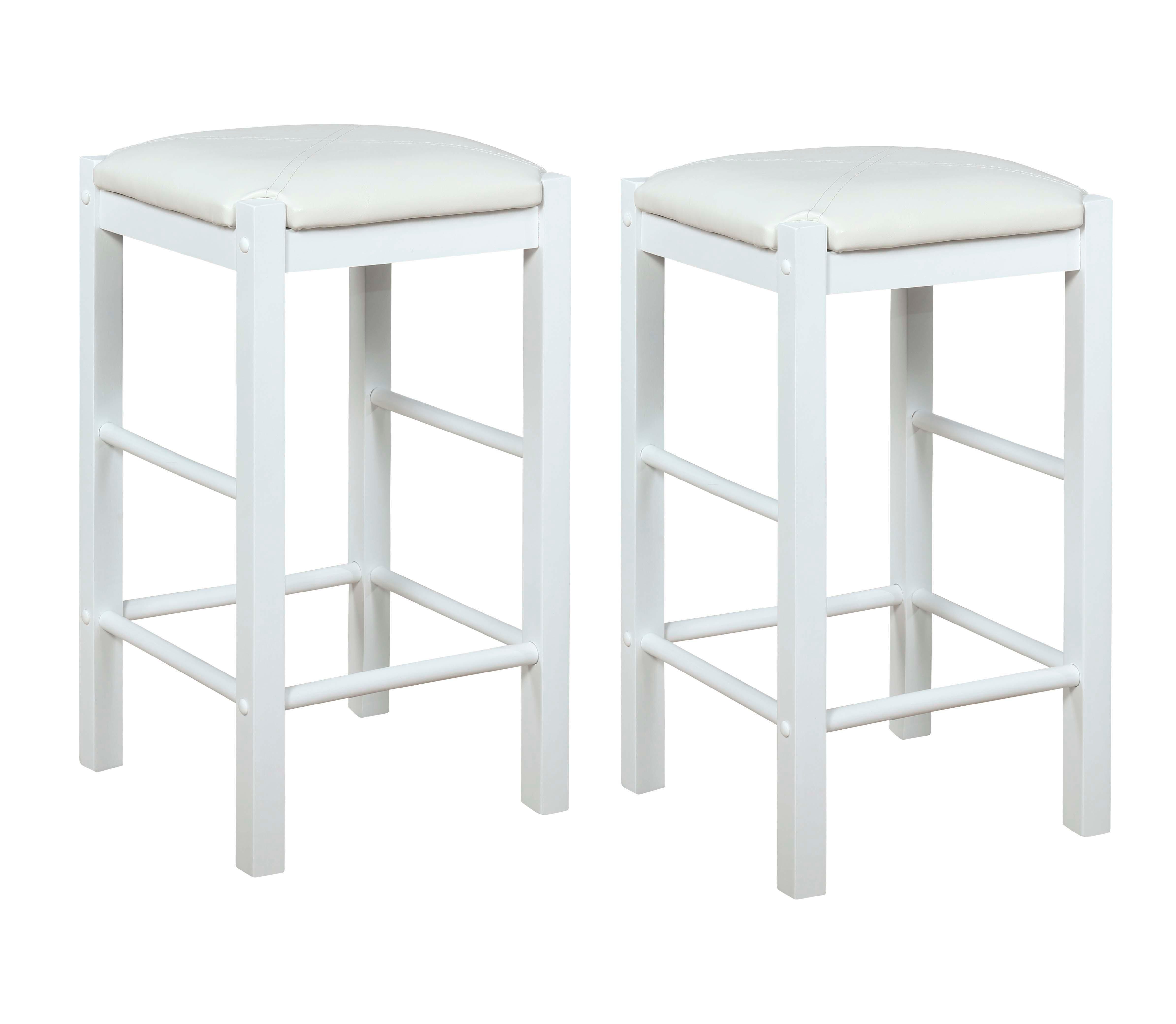 Linon Iris Backless Set of 2 Counter Stools, White, large