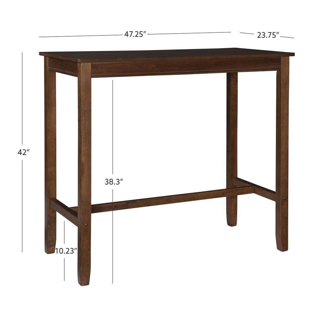 Linon Claridge Bar Height Pub Table, Rustic Brown, large