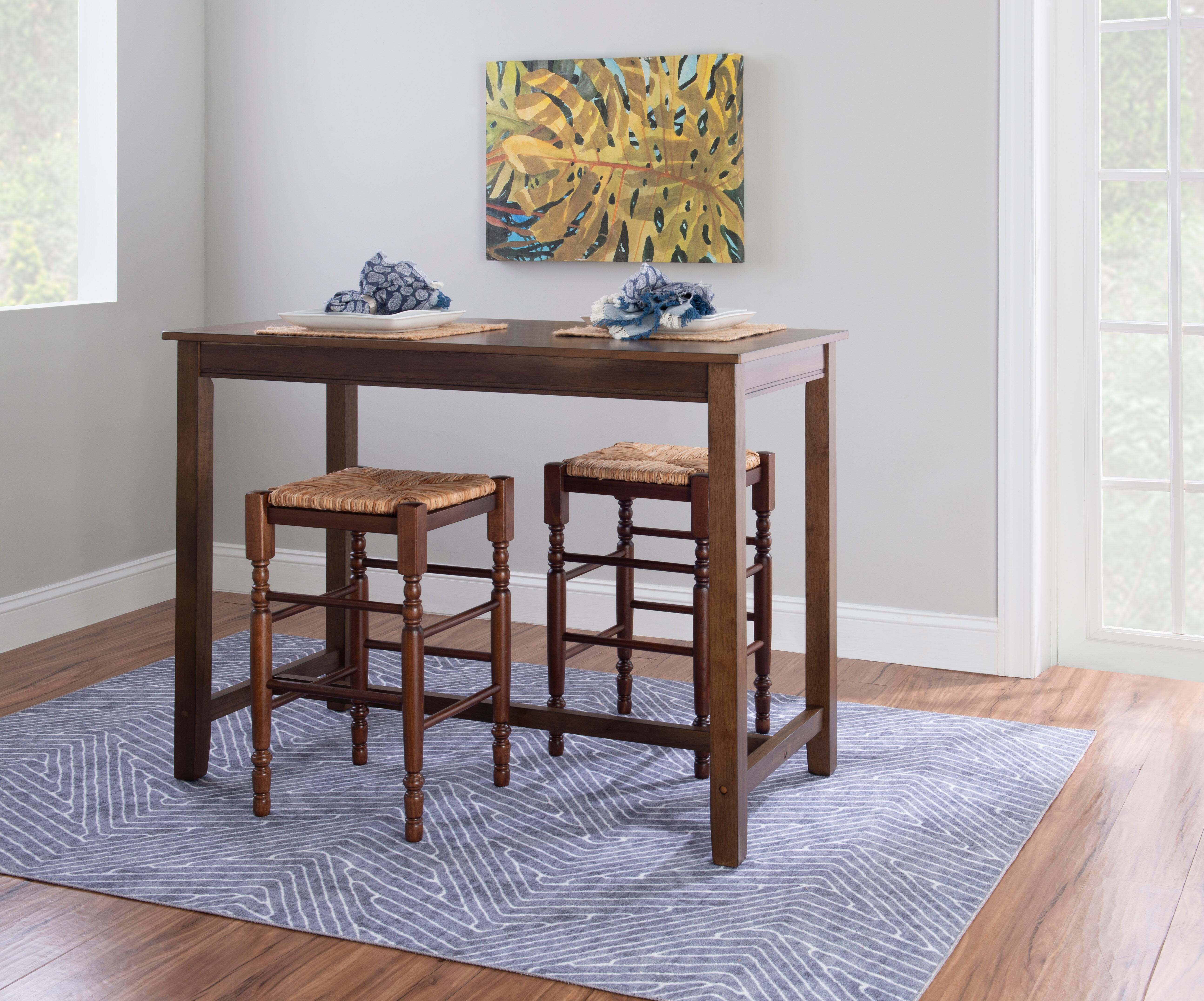 Linon Claridge Counter Height Pub Table, Rustic Brown, large