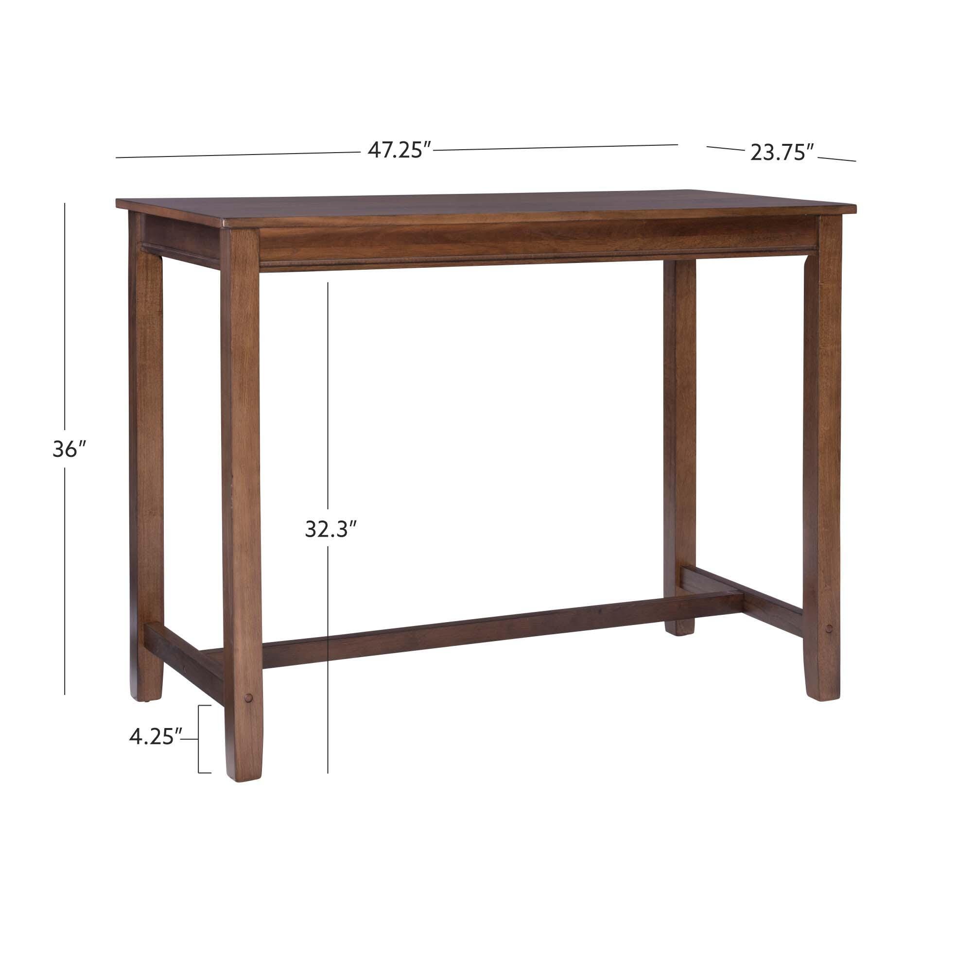 Linon Claridge Counter Height Pub Table, Rustic Brown, large