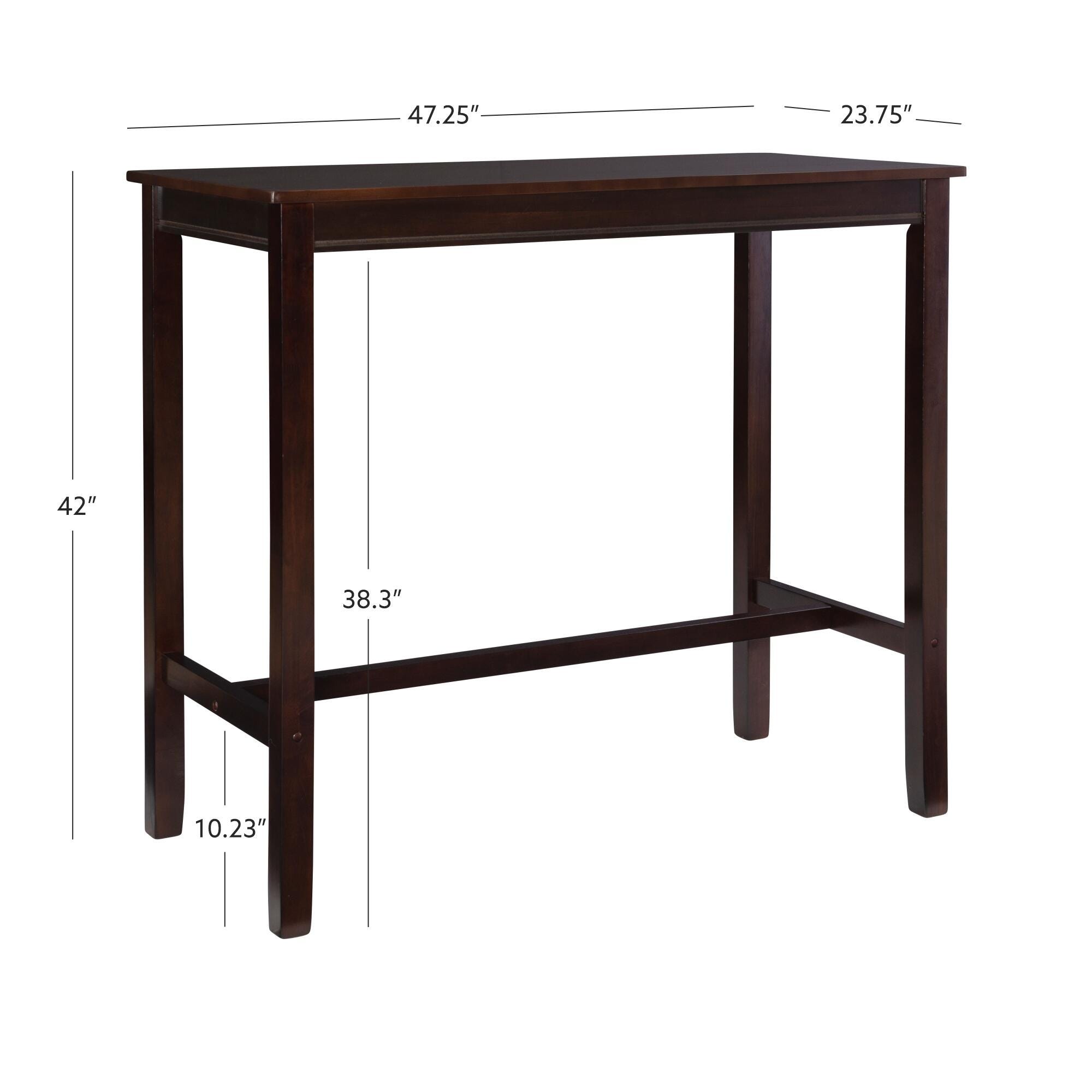 Linon Claridge Bar Height Pub Table, Manhattan Brown, large