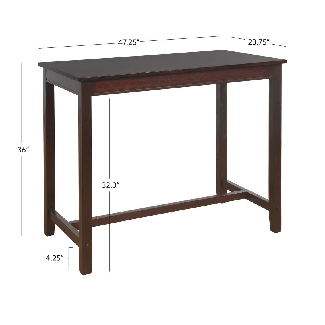 Linon Claridge Counter Height Pub Table, Manhattan Brown, large