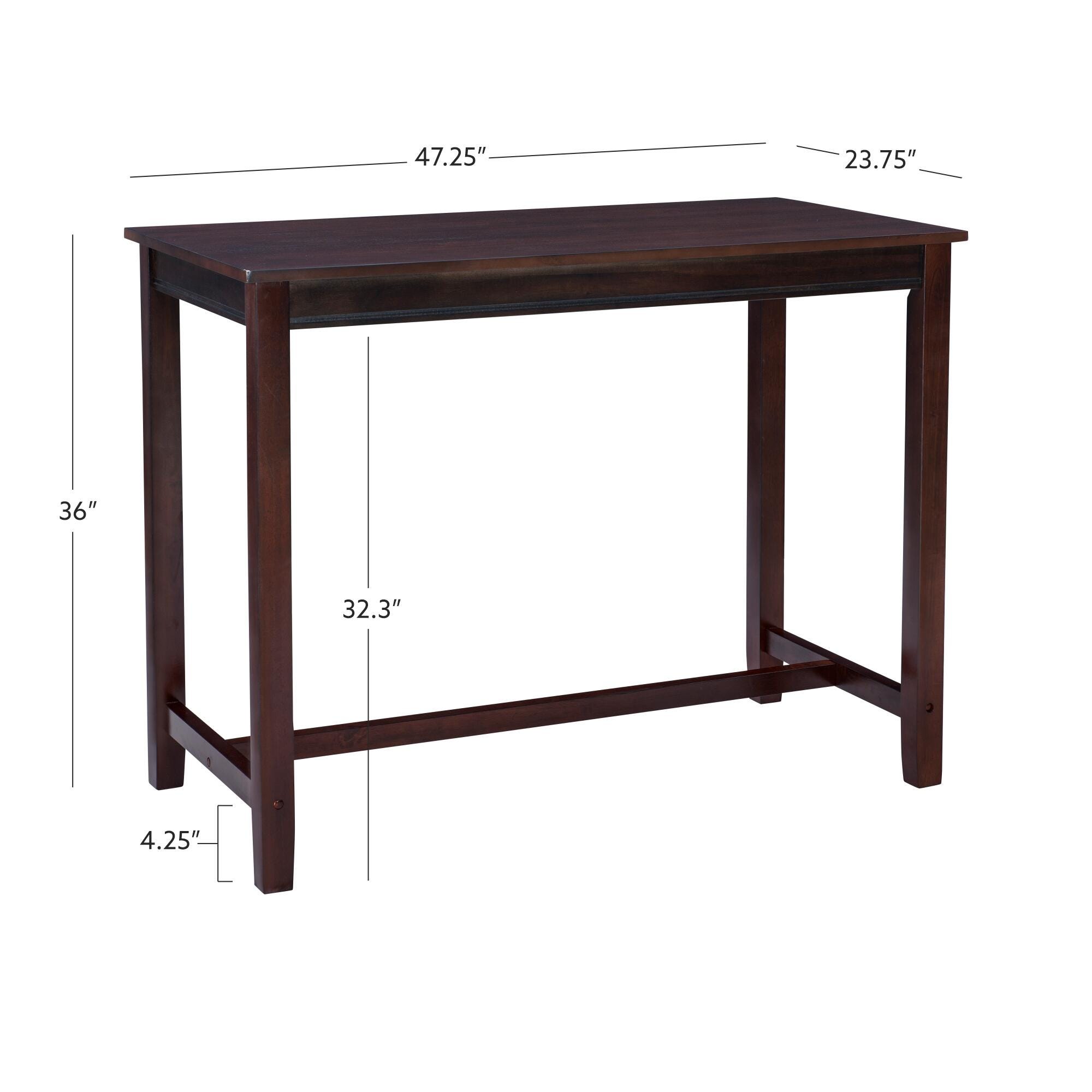 Linon Claridge Counter Height Pub Table, Espresso, large