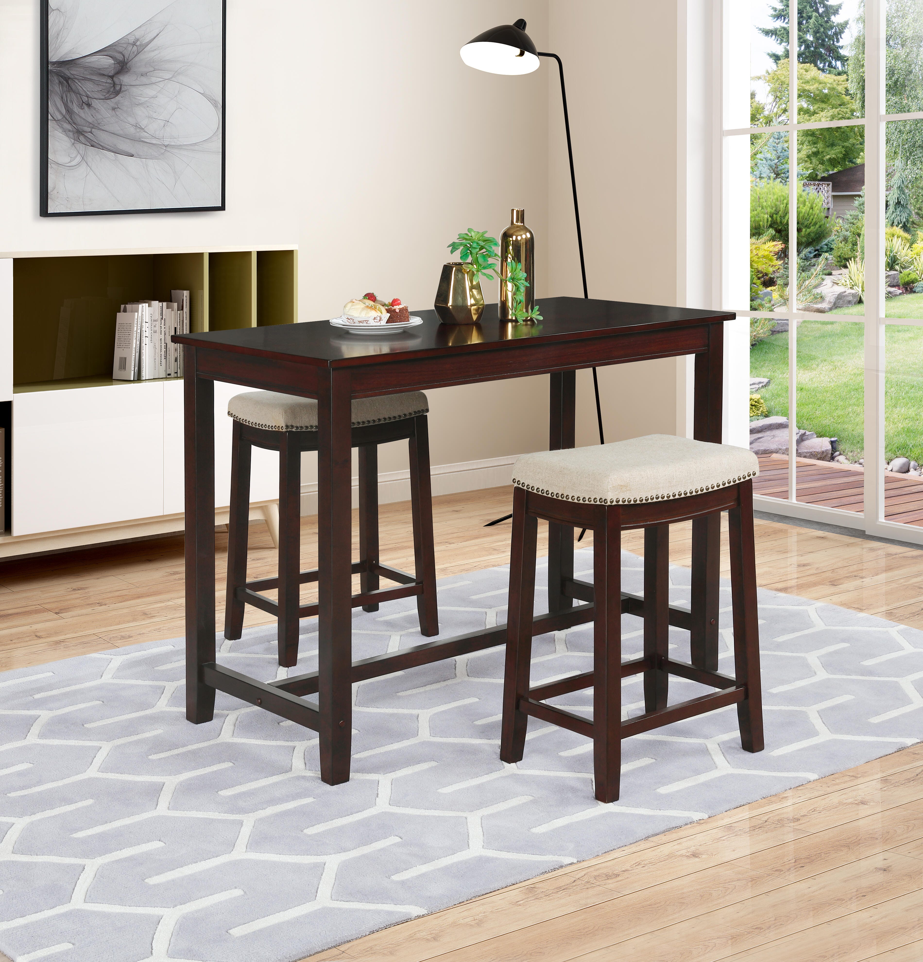 Linon Claridge Counter Height Pub Table, Espresso, large