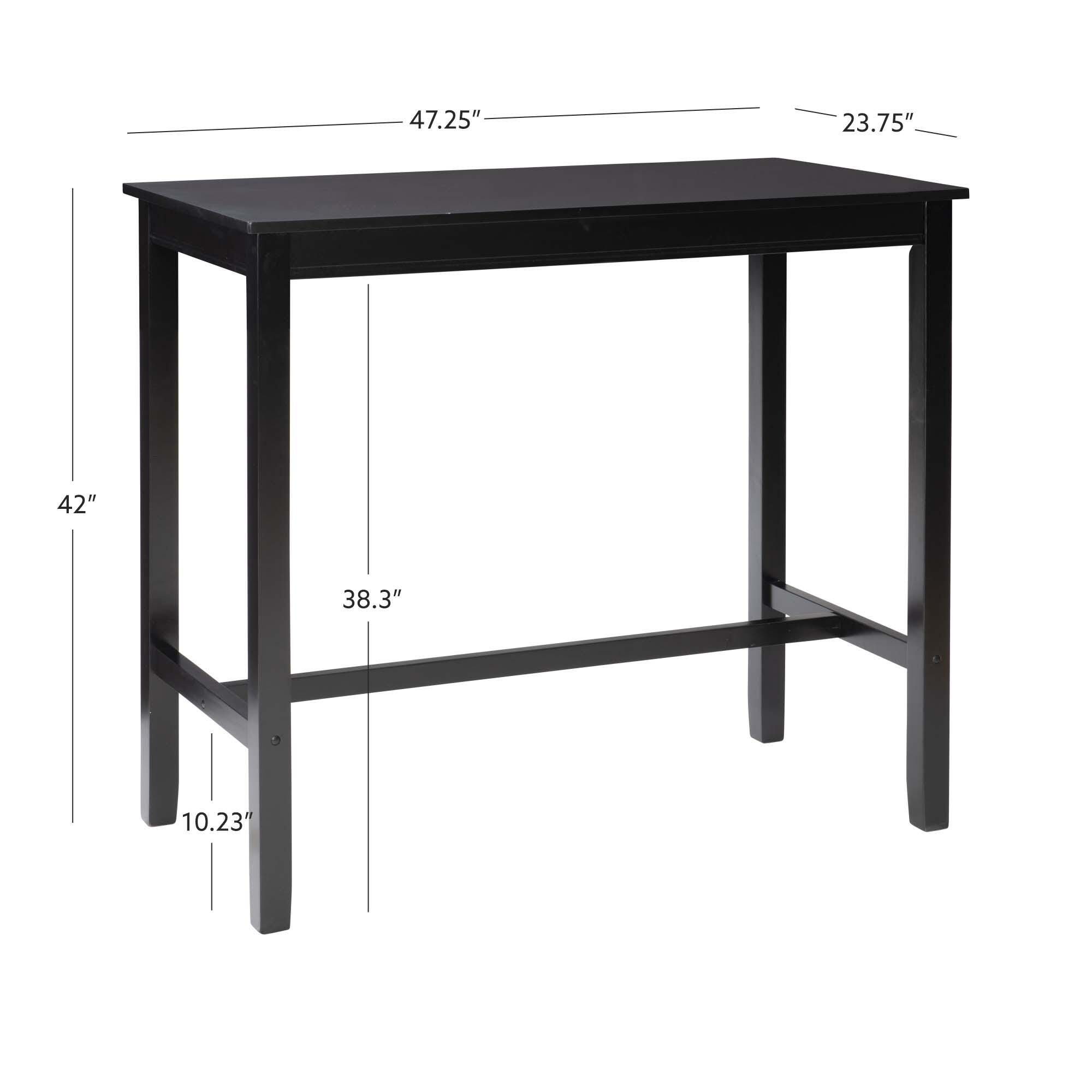 Linon Claridge Bar Height Pub Table, Black, large