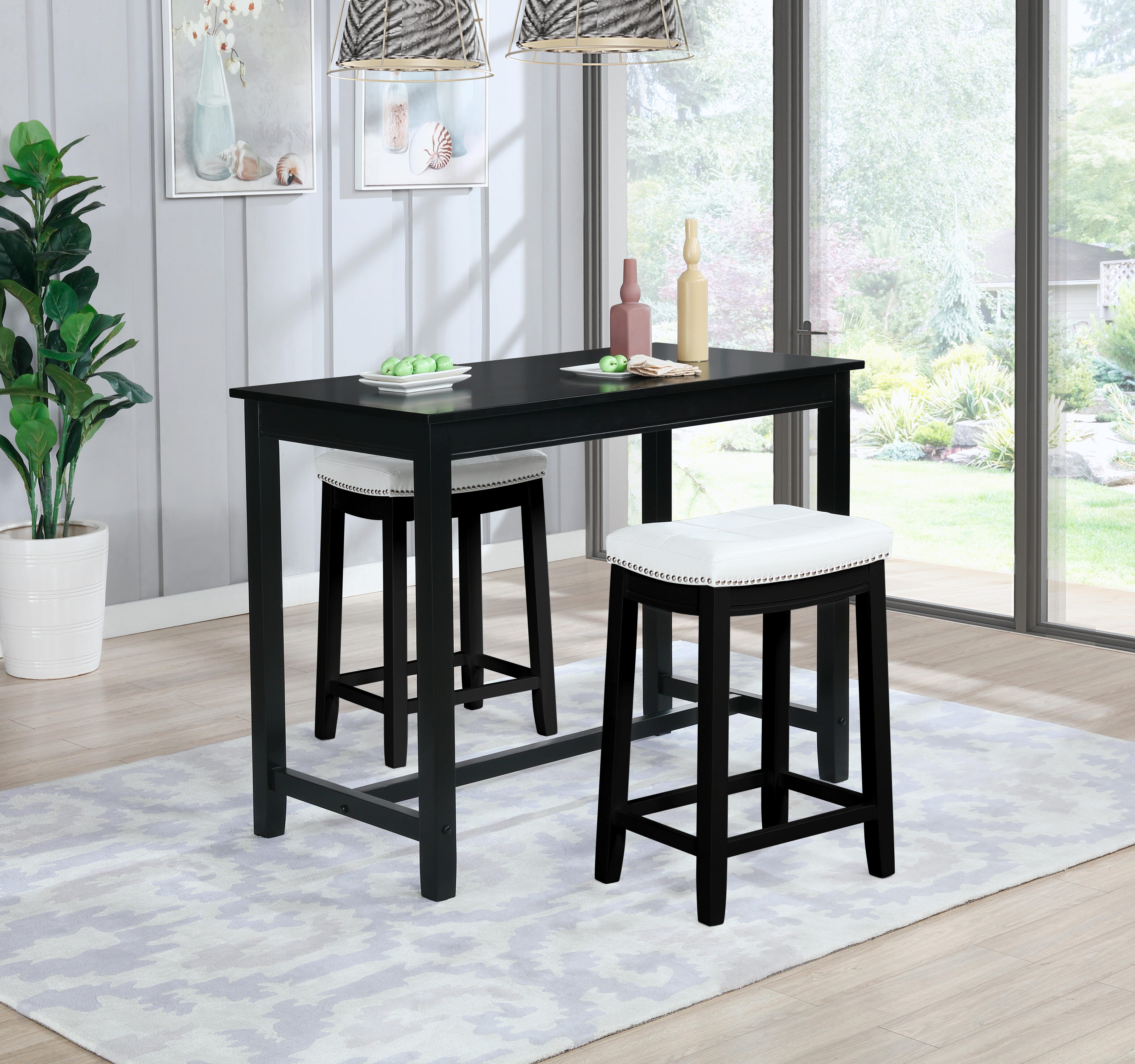 Linon Claridge Counter Height Pub Table, Black, large