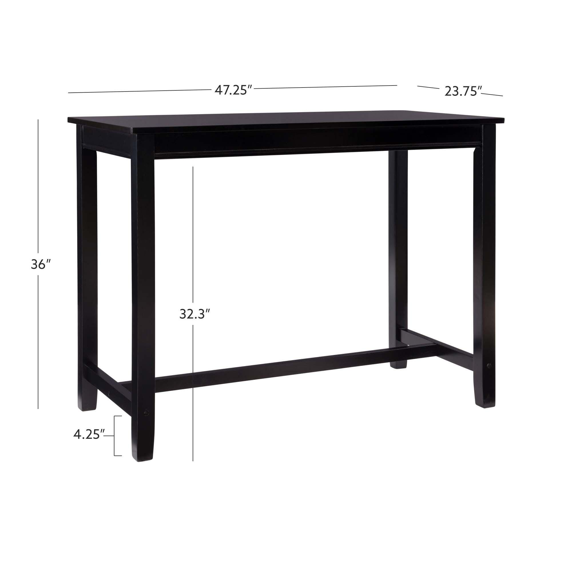 Linon Claridge Counter Height Pub Table, Black, large