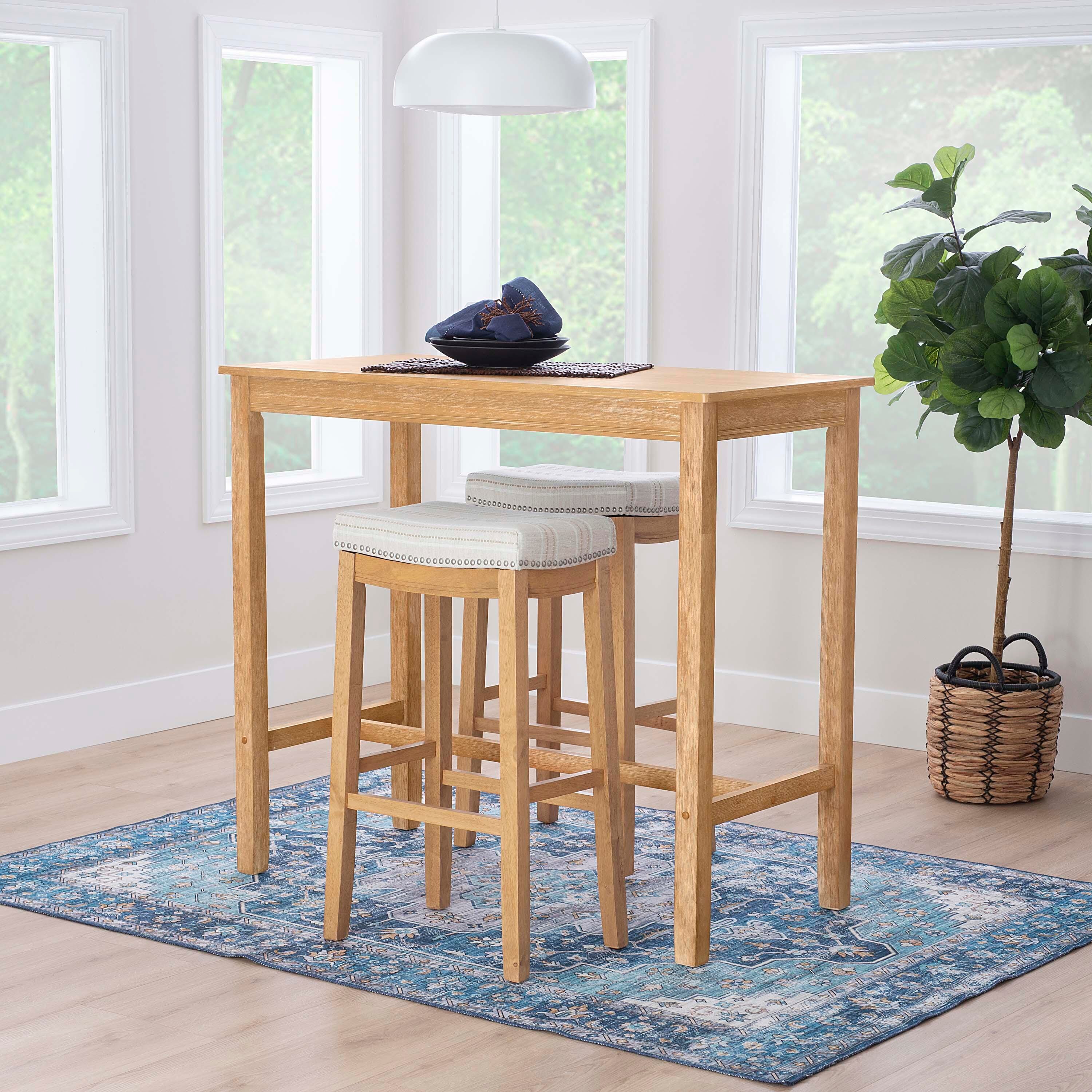 Linon Claridge Bar Height Pub Table, Natural, large