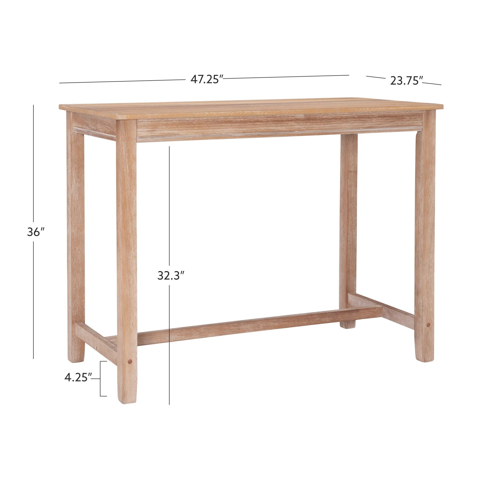 Linon Claridge Counter Height Pub Table, Natural, large