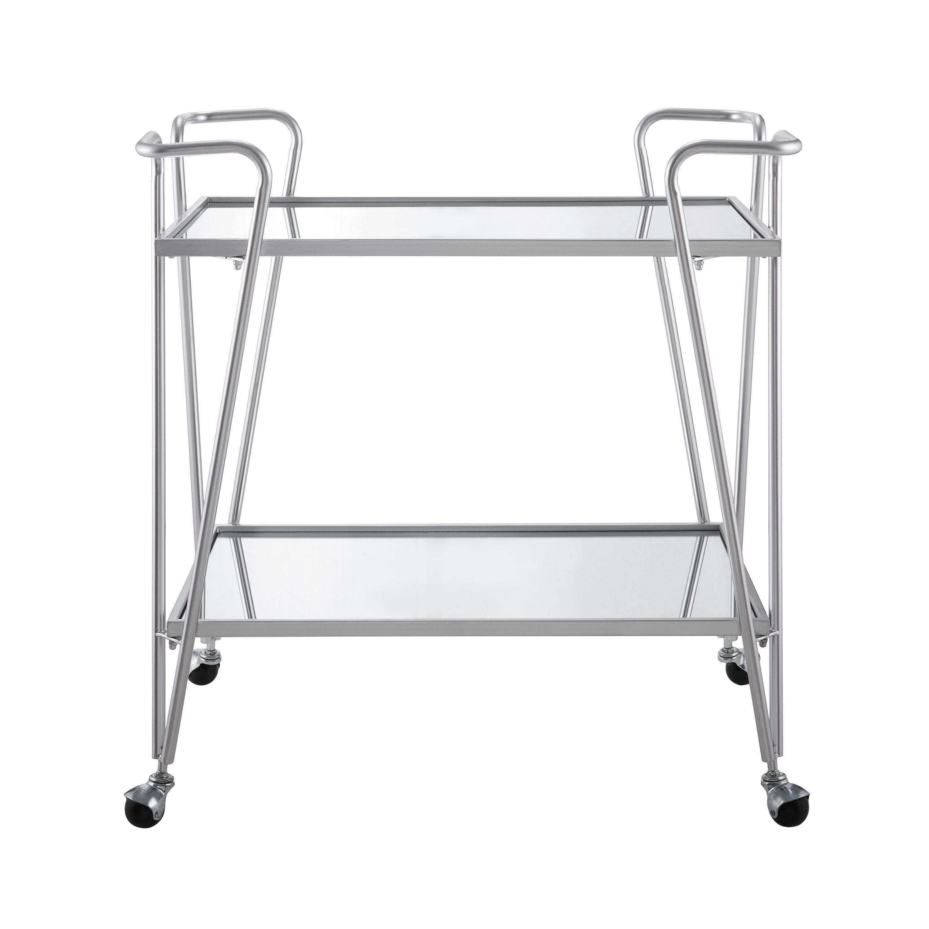 Linon Aubrey Aubrey Bar Cart, Chrome, large