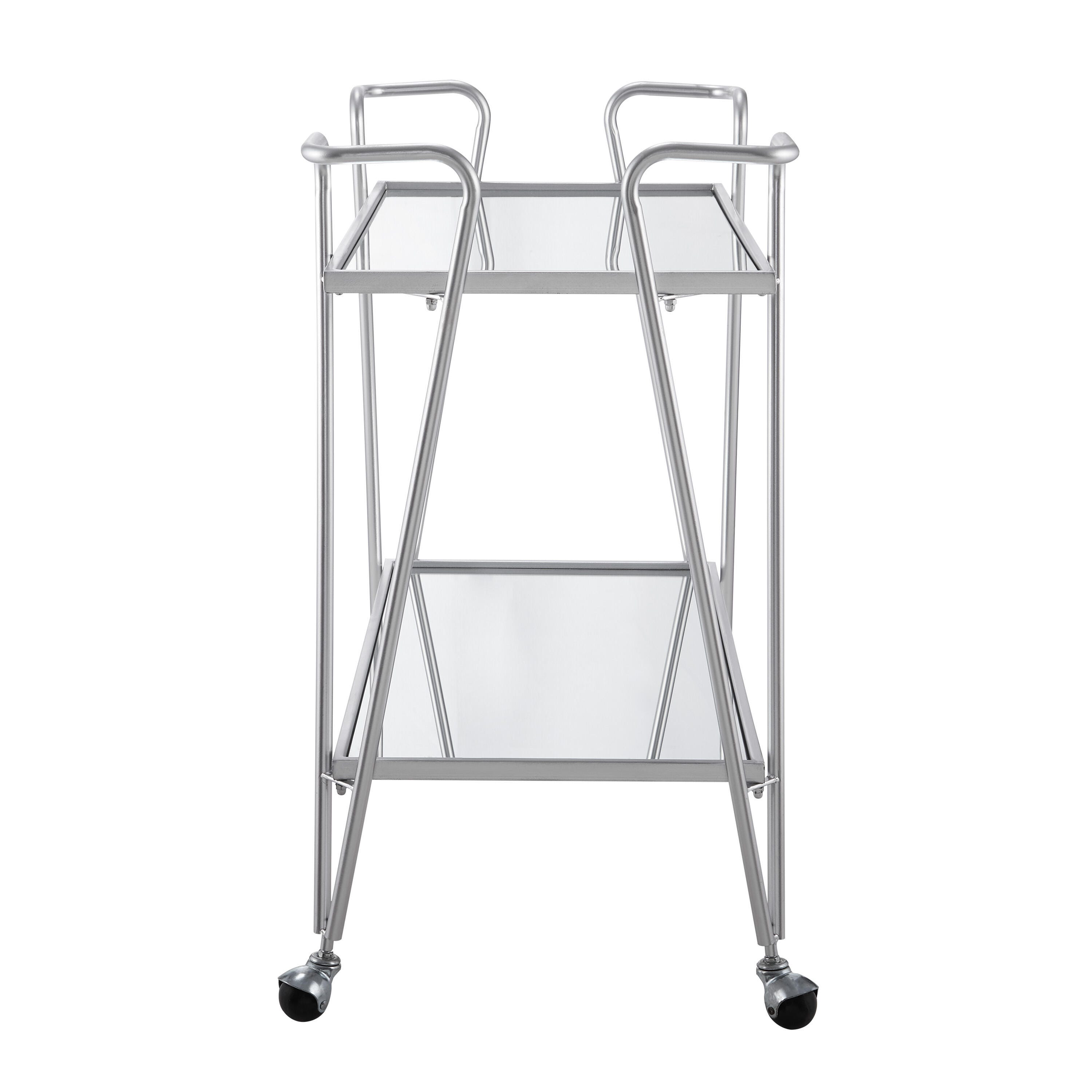 Linon Aubrey Aubrey Bar Cart, Chrome, large