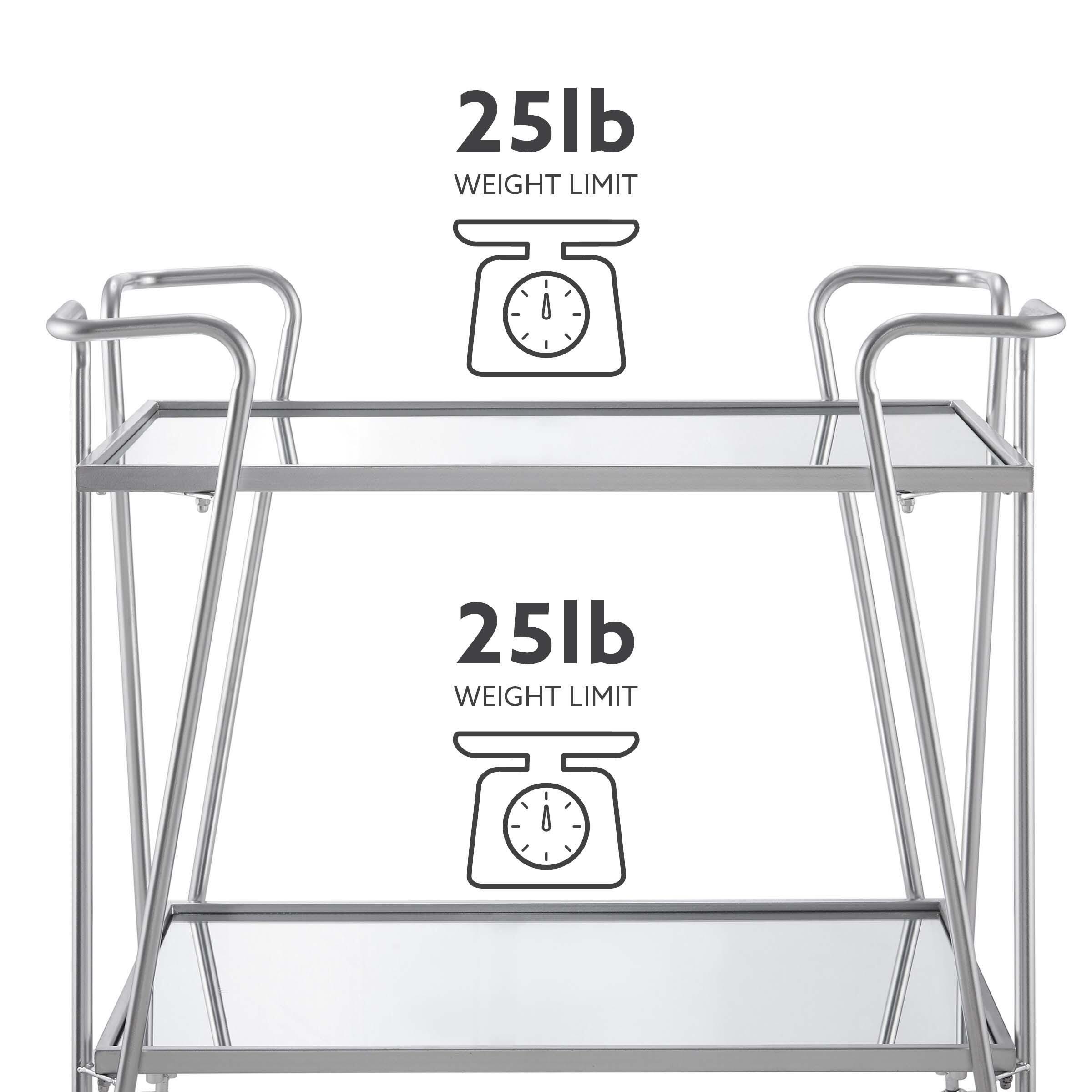 Linon Aubrey Aubrey Bar Cart, Chrome, large