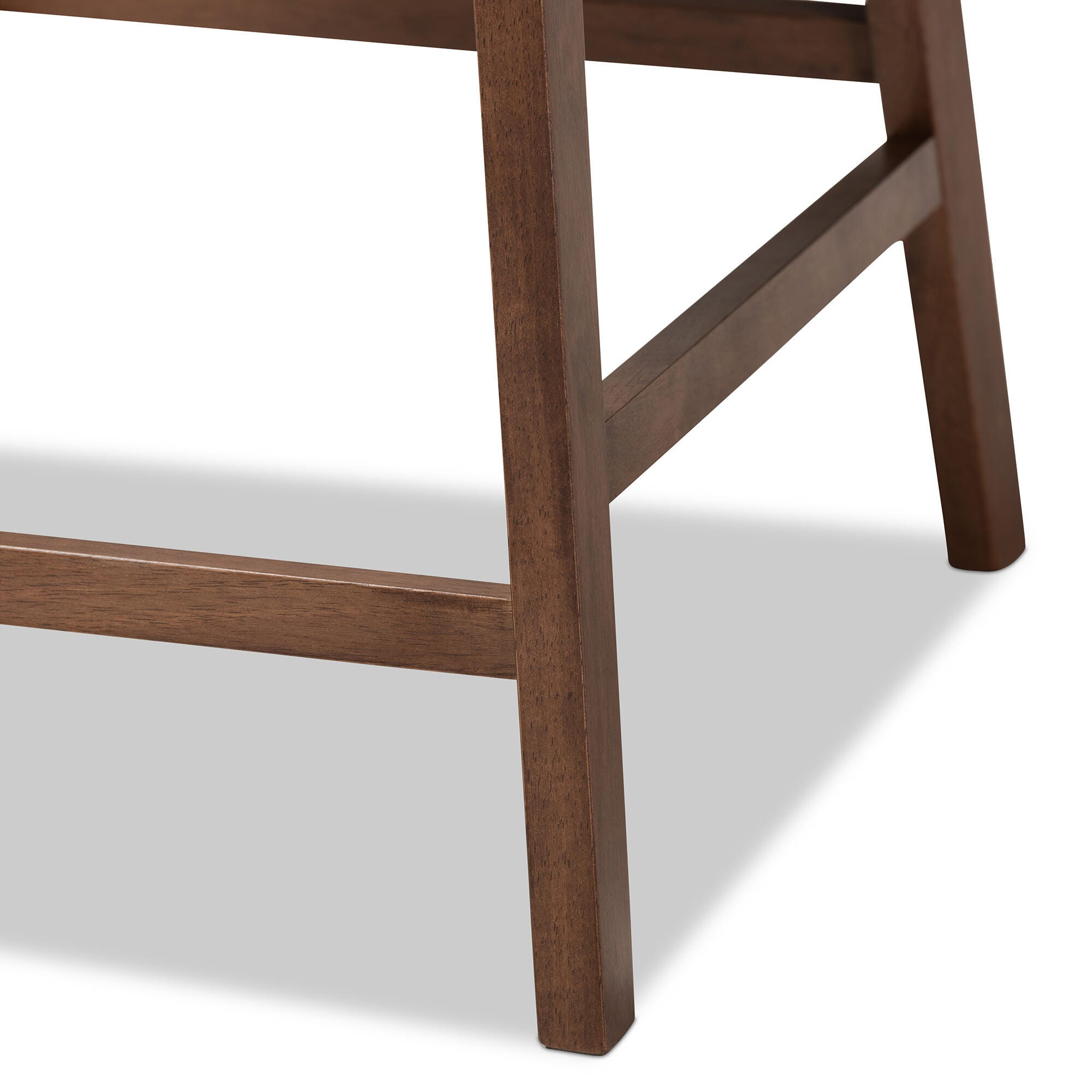 Larine Dark Gray Fabric Upholstered Walnut Finished 2-Piece Wood Counter Stool Set, Dark Gray, large