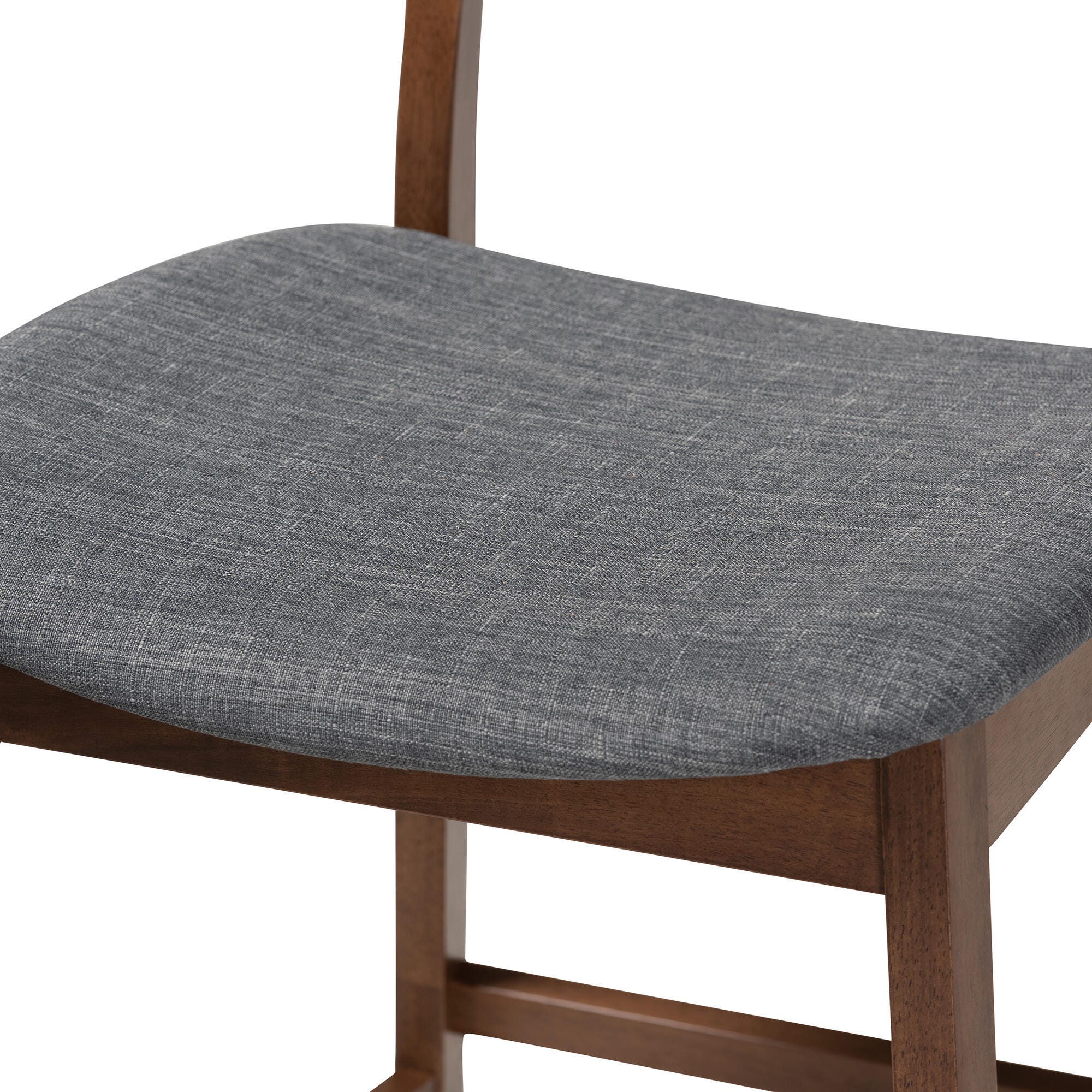 Larine Dark Gray Fabric Upholstered Walnut Finished 2-Piece Wood Counter Stool Set, Dark Gray, large