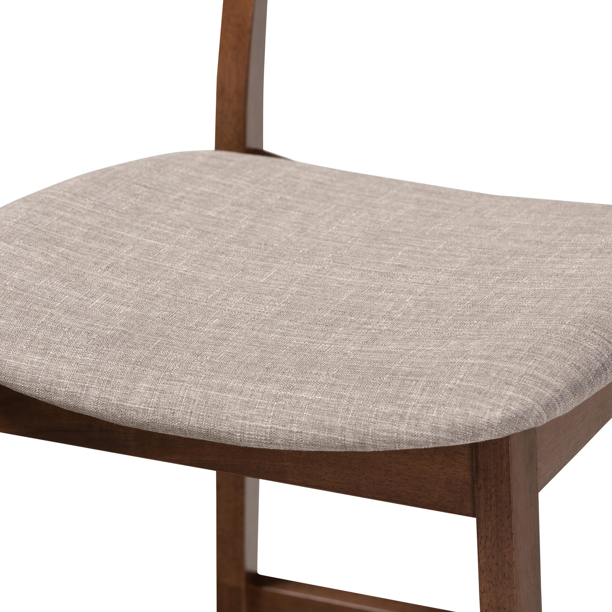 Larine Light Gray Fabric Upholstered Walnut Finished 2-Piece Wood Counter Stool Set, Light Gray, large