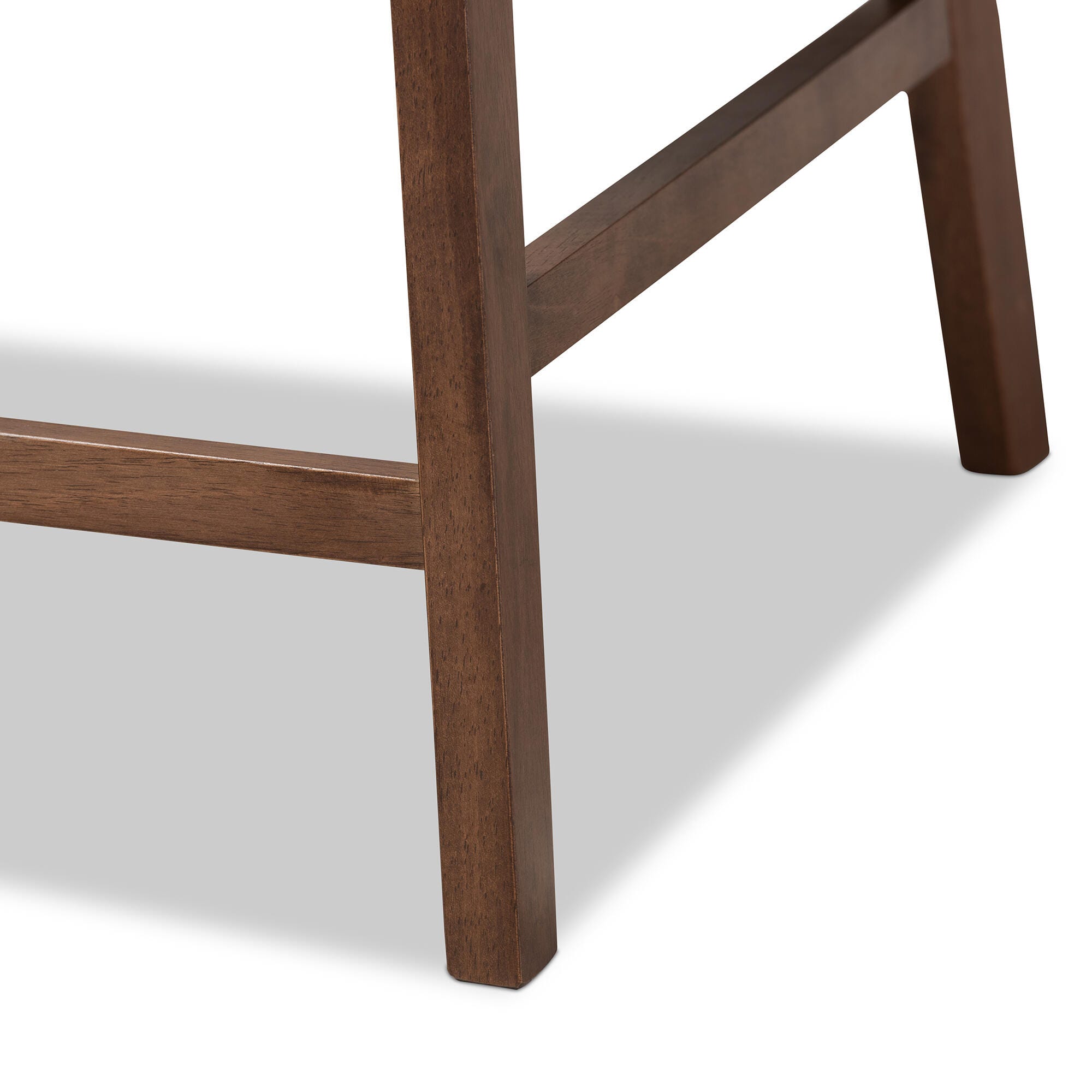 Larine Light Gray Fabric Upholstered Walnut Finished 2-Piece Wood Counter Stool Set, Light Gray, large