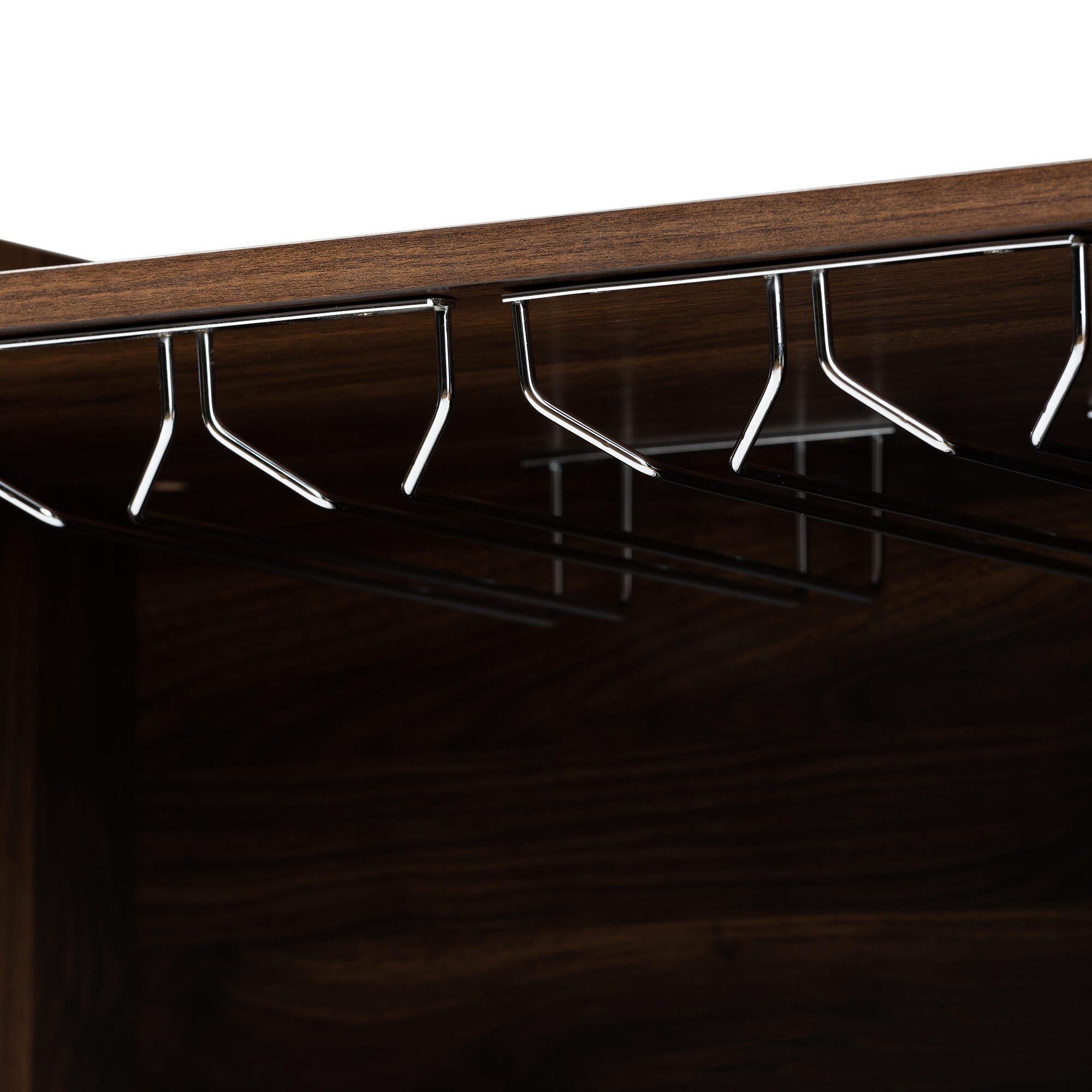 Carrie Transitional Farmhouse Walnut Brown Finished Wood Wine Storage Cabinet, , large