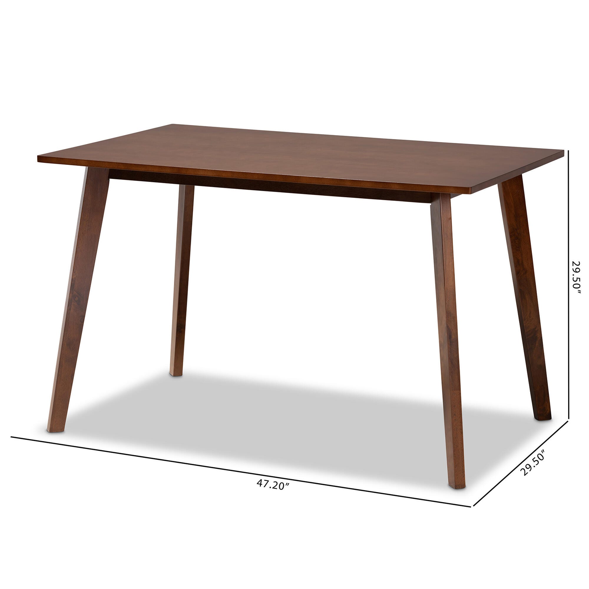 Britte Transitional Walnut Brown Finished Rectangular Wood Dining Table, , large