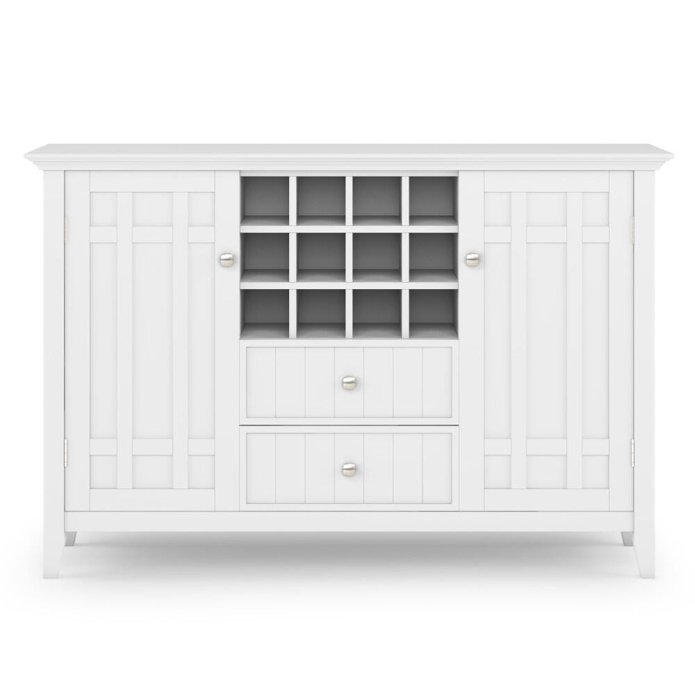 Bedford Solid Wood 54 inch Wide Rustic Sideboard Buffet, White, large