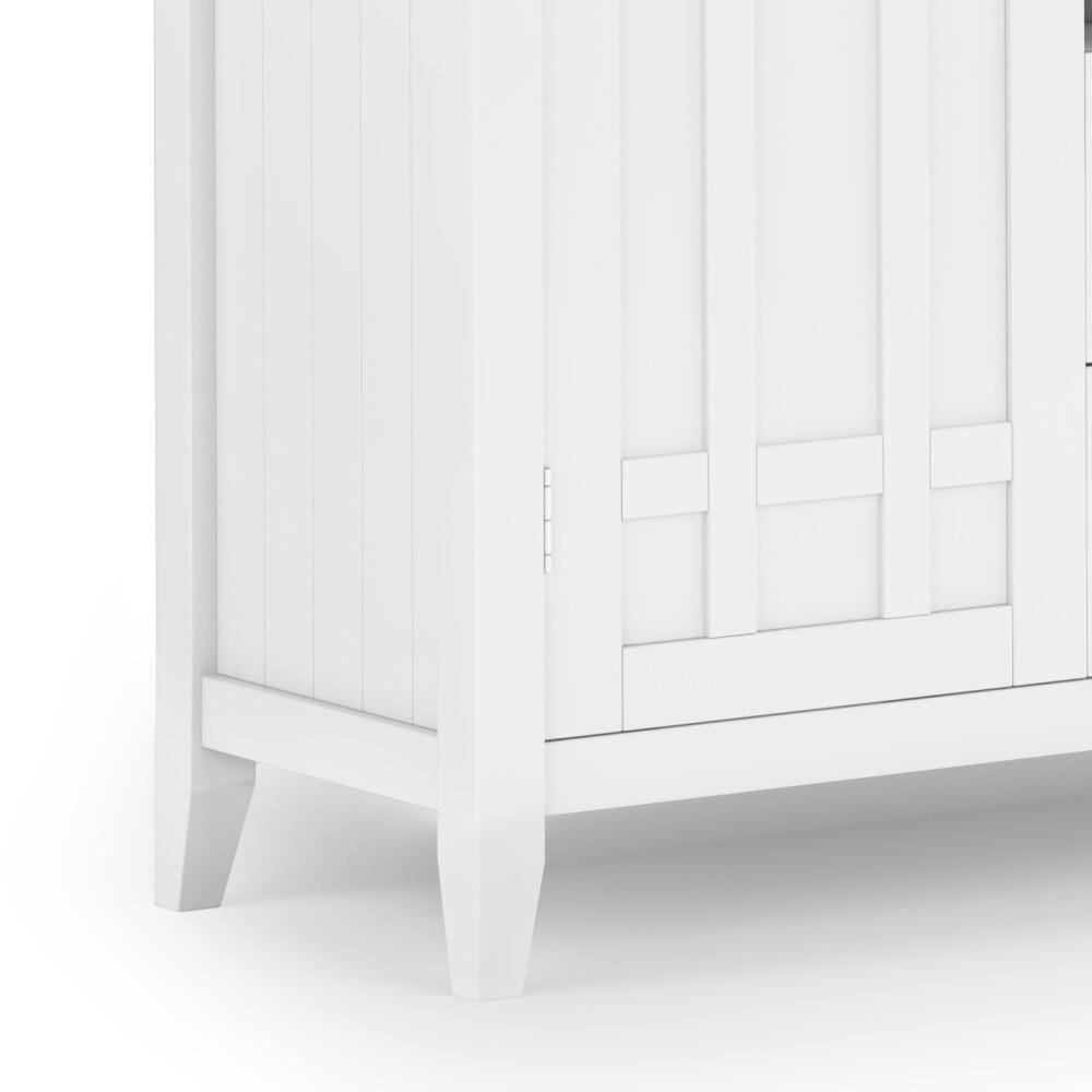 Bedford Solid Wood 54 inch Wide Rustic Sideboard Buffet, White, large
