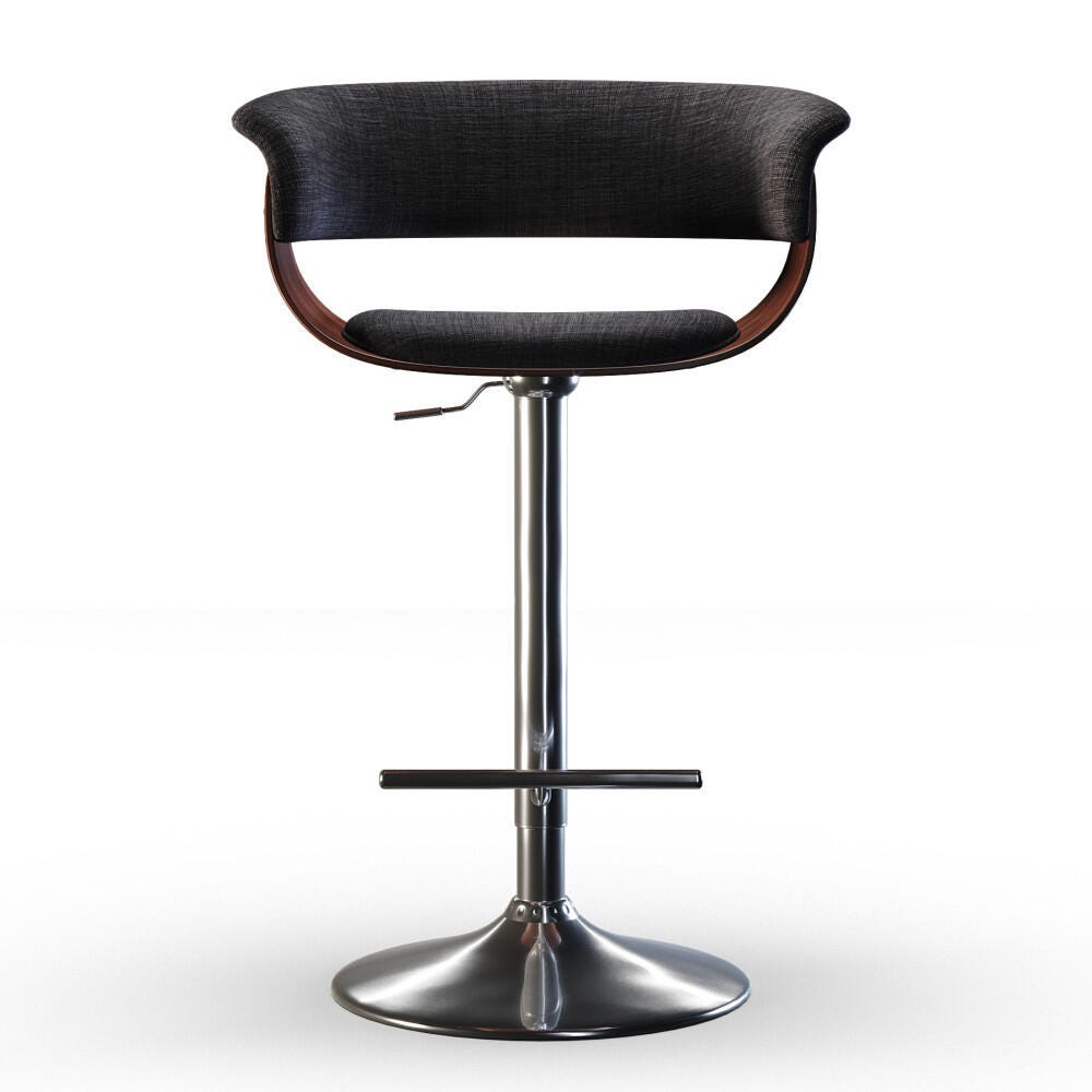 Sheldon Mid Century Modern Adjustable Swivel Bar Stool, , large