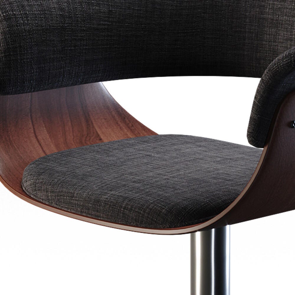 Sheldon Mid Century Modern Adjustable Swivel Bar Stool, , large